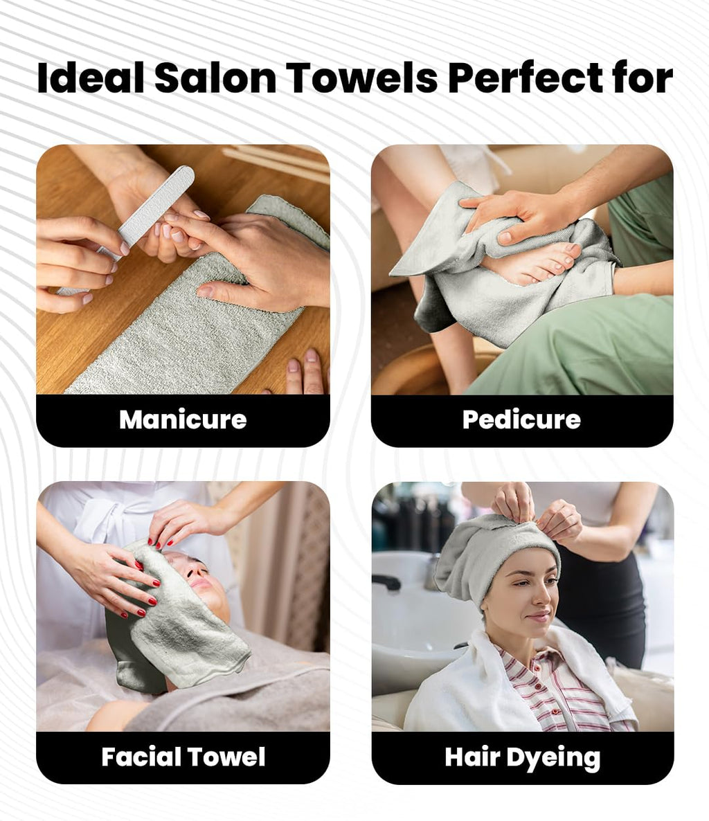 Avalon Towels Salon Towel - Pink Hand Towels Bulk Pack of 24 - 100% Cotton Absorbent Spa, Facial & Gym Towel for Working Out - 16x27 Inches (Not Bleach Proof)
