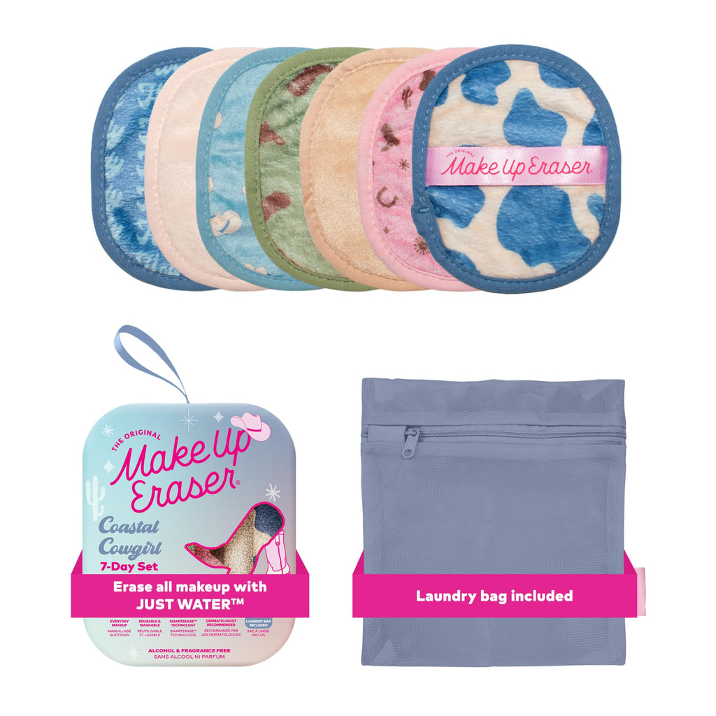 The Original MakeUp Eraser 7-Day Set, Erase All Makeup with Just Water, Including Waterproof Mascara, Eyeliner, Foundation, Lipstick, Sunscreen, and More! Seashells, 7ct.
