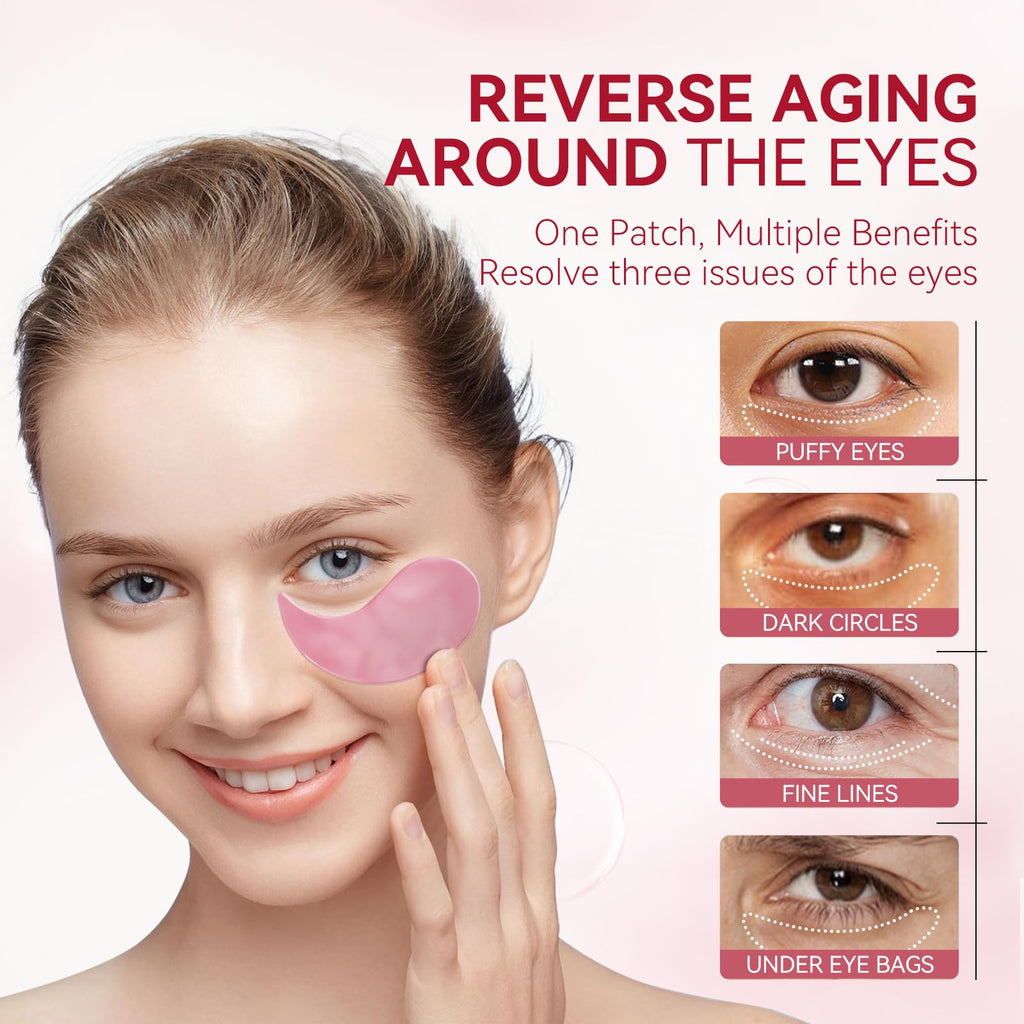BREYLEE Aloe Vera Eye Masks– 60 Pcs - Puffy Eyes and Dark Circles Treatments – Look Younger and Reduce Wrinkles and Fine Lines Undereye, Improve and Firm eye Skin - Pure Natural Material Extraction