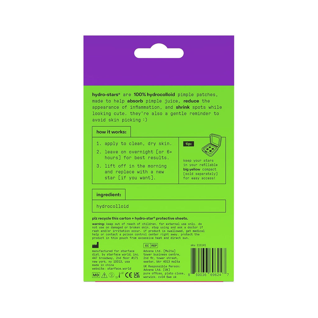 Starface Hydro-Star Holographic Pimple Patch Refills, Hydrocolloid, Dermatologist Tested, Covers and Protects Spots, Absorbs Pimple Gunk, Vegan, Cruelty-Free Skincare, Amazon Exclusive (36 Count)