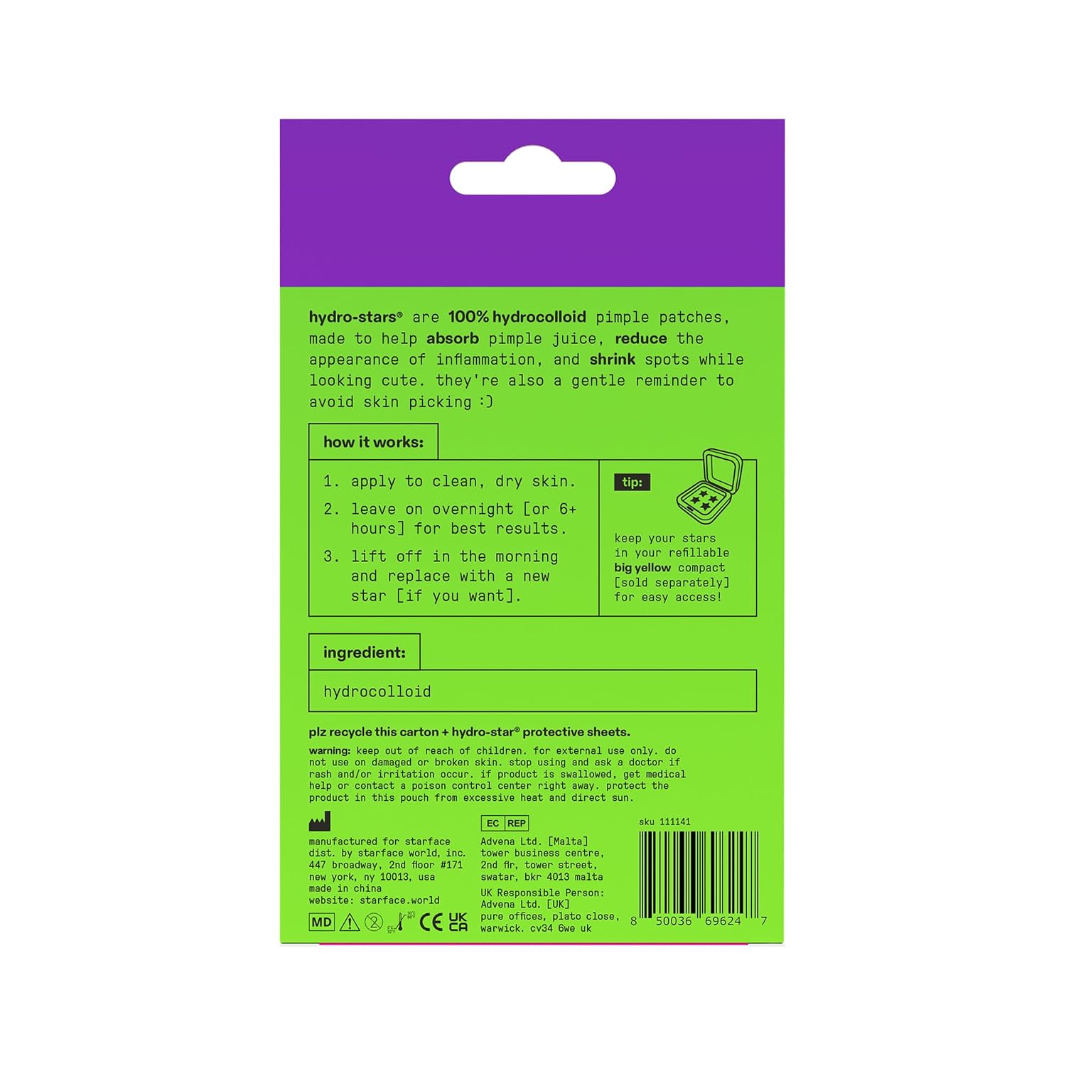 Starface Hydro-Star Holographic Pimple Patch Refills, Hydrocolloid, Dermatologist Tested, Covers and Protects Spots, Absorbs Pimple Gunk, Vegan, Cruelty-Free Skincare, Amazon Exclusive (36 Count)