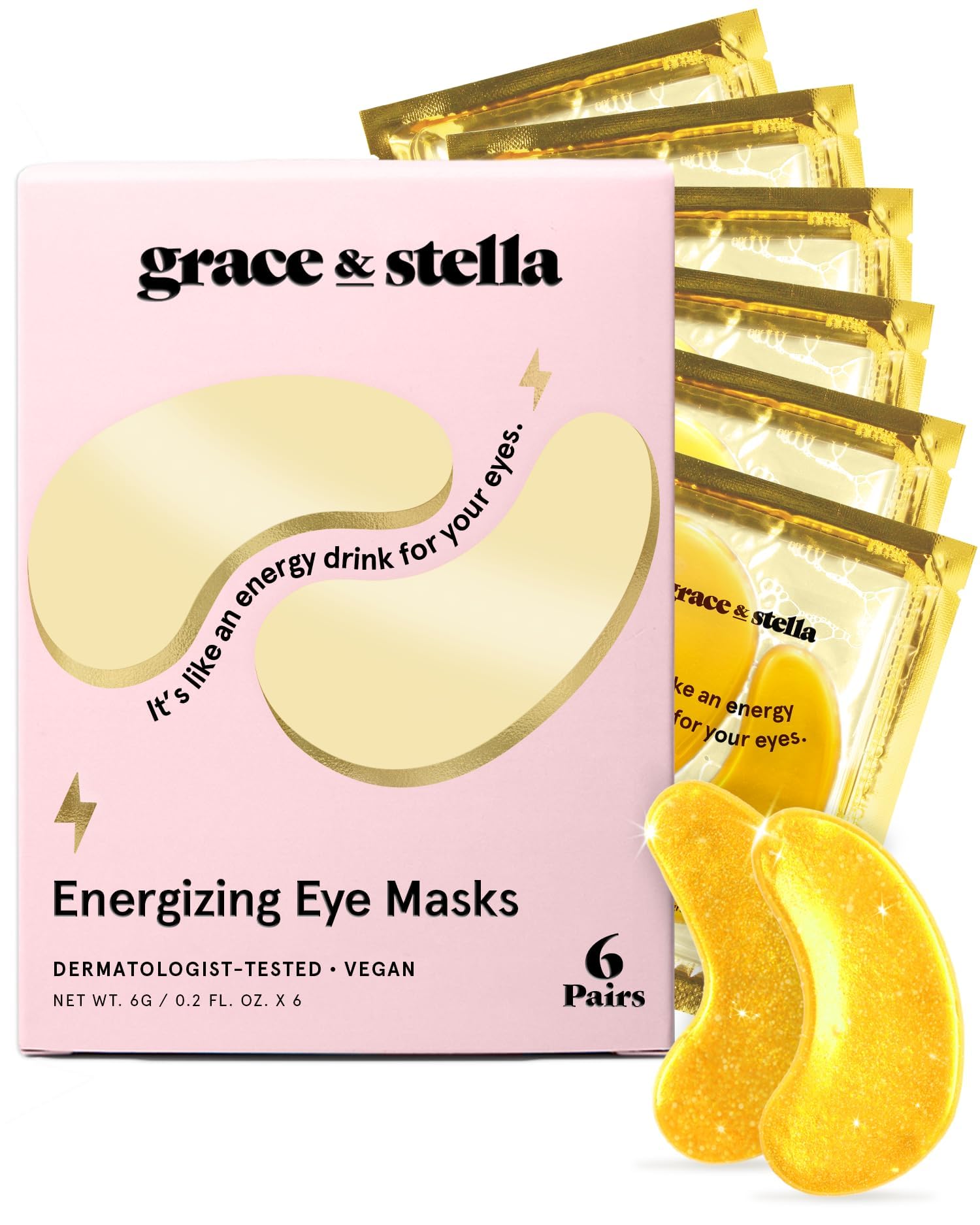 grace & stella Award Winning Under Eye Mask Reduce Dark Circles, Puffy Eyes, Undereye Bags, Wrinkles, Gel Under Eye Patches, New Mom Gifts - Vegan Self Care (48 Pairs, Blue)