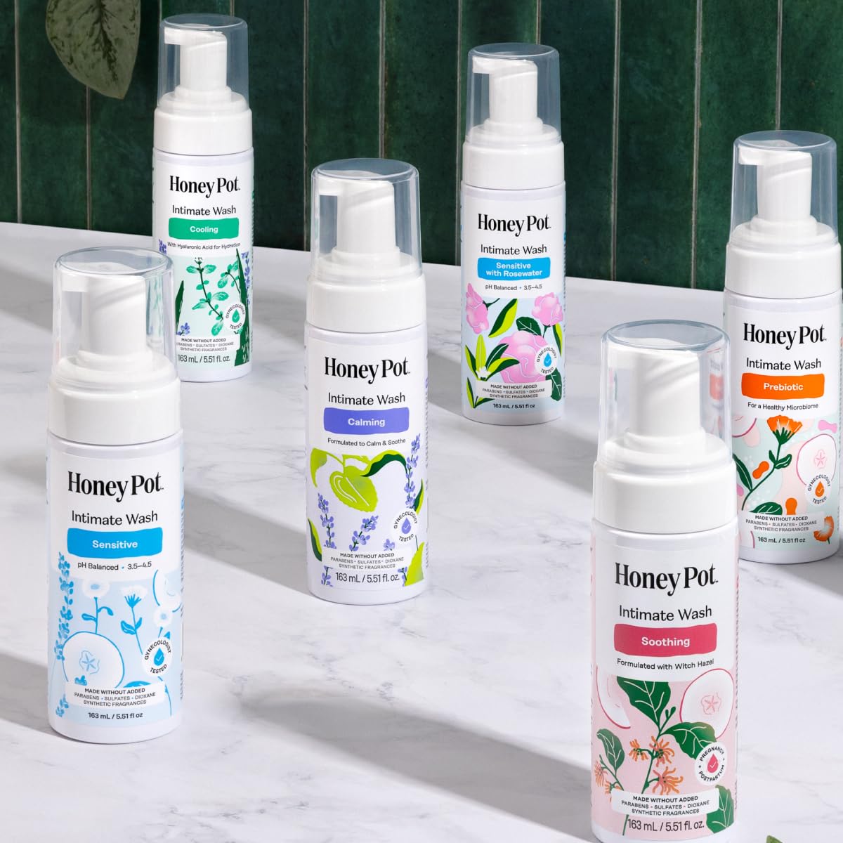 The Honey Pot Company - Feminine Wash - Herbal Infused - Sensitive Skin Types - PH Balanced Plant Based Hygiene Products - Sensitive w/Rosewater - 5.51 Fluid Oz.