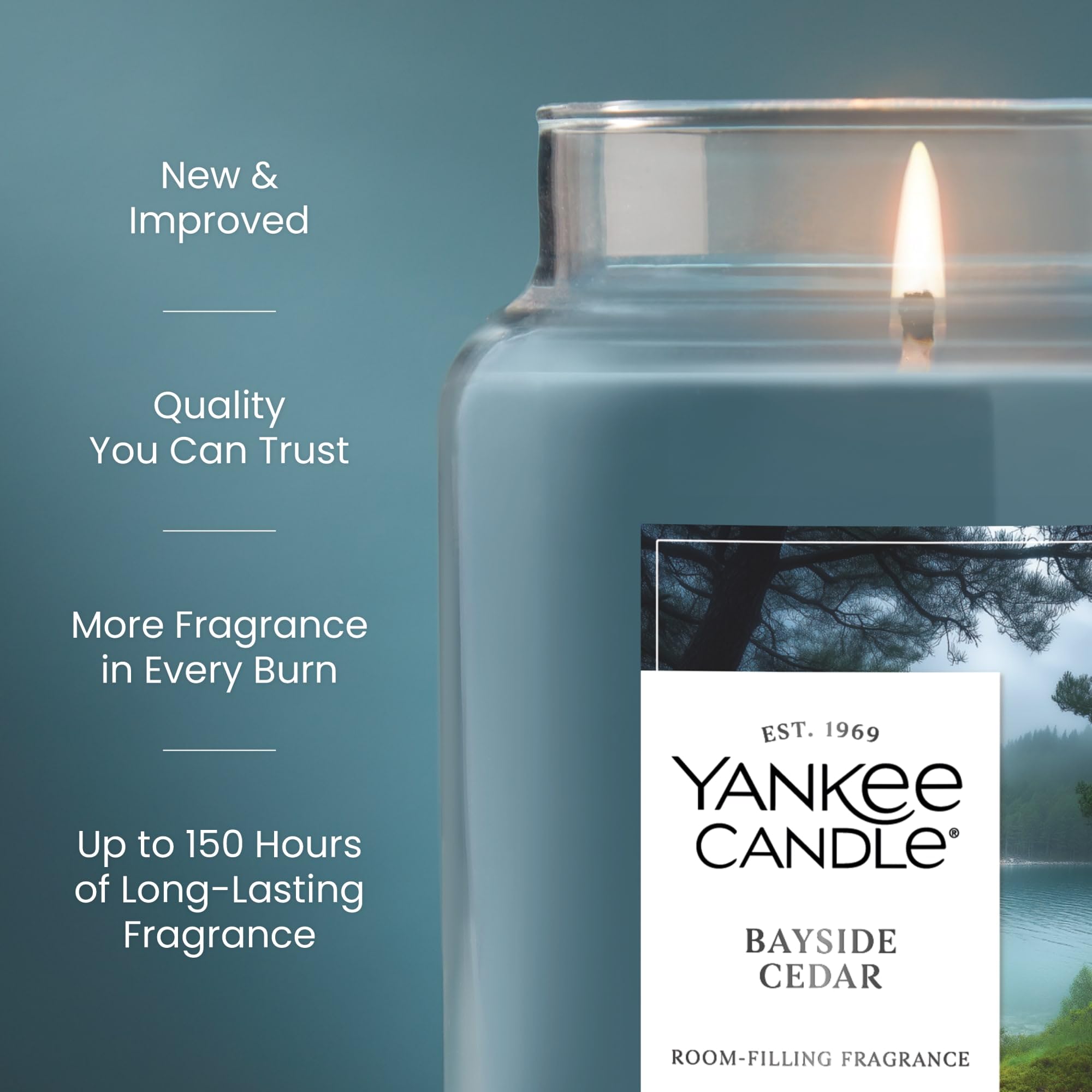Yankee Candle Mid Summer's Night, Scented Candle, 22oz Large Jar with up to 150 Hour Burn, Giftable