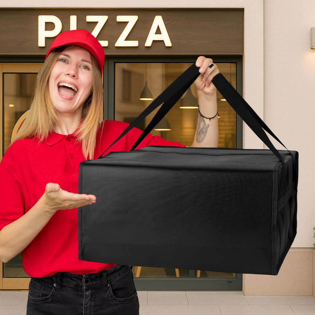 Bodaon Insulated Pizza Delivery Bag, 20" x 20" x 6" Pizza Warmer Bags for Carry Hot, Food Warmers for Parties, Pizza Thermal Insulation, Pizza Carrier for Catering, Red, 1-Pack