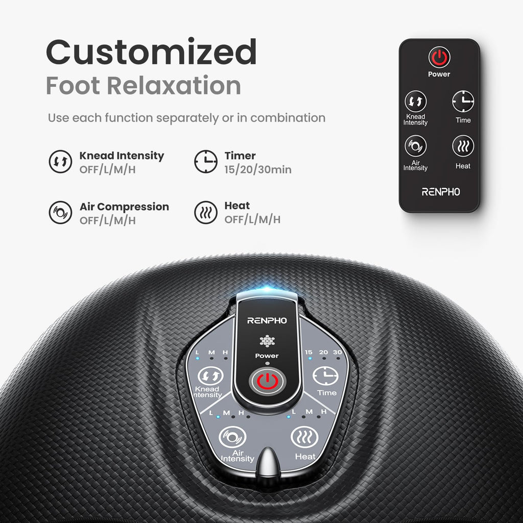 RENPHO Foot Massager Machine with Heat [2026 Upgraded], Birthday Gifts for Women Men Mom Dad, Shiatsu Foot Massager for Plantar Fasciitis, Cordless Control, Self Care Relaxation Gifts, Pink