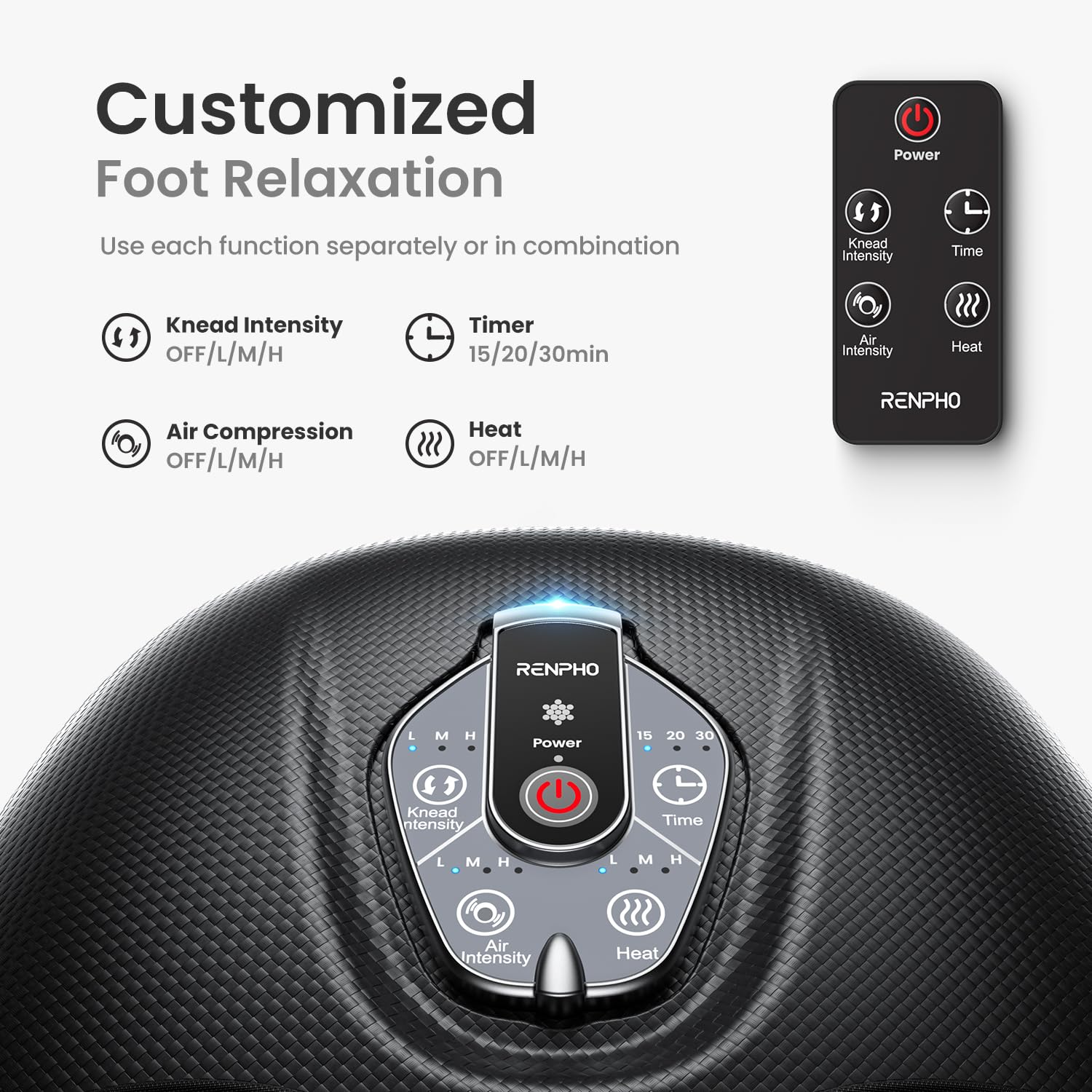 RENPHO Foot Massager Machine with Heat [2026 Upgraded], Birthday Gifts for Women Men Mom Dad, Shiatsu Foot Massager for Plantar Fasciitis, Cordless Control, Self Care Relaxation Gifts, Pink