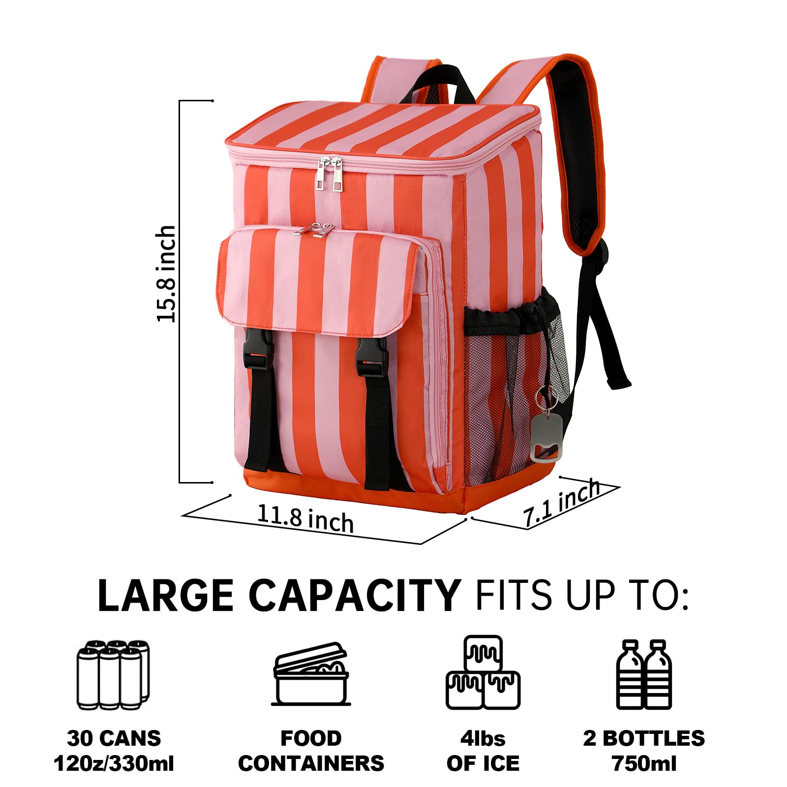 DYSHAYEN Cooler Backpack,Lightweight Backpack Cooler Insulated Leak Proof,30 Cans Soft Cooler Bag for Beach,Camping,Beach,Picnic,Lunch