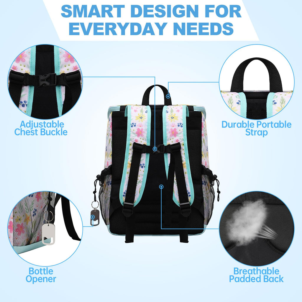 DYSHAYEN Cooler Backpack,Lightweight Backpack Cooler Insulated Leak Proof,30 Cans Soft Cooler Bag for Beach,Camping,Beach,Picnic,Lunch