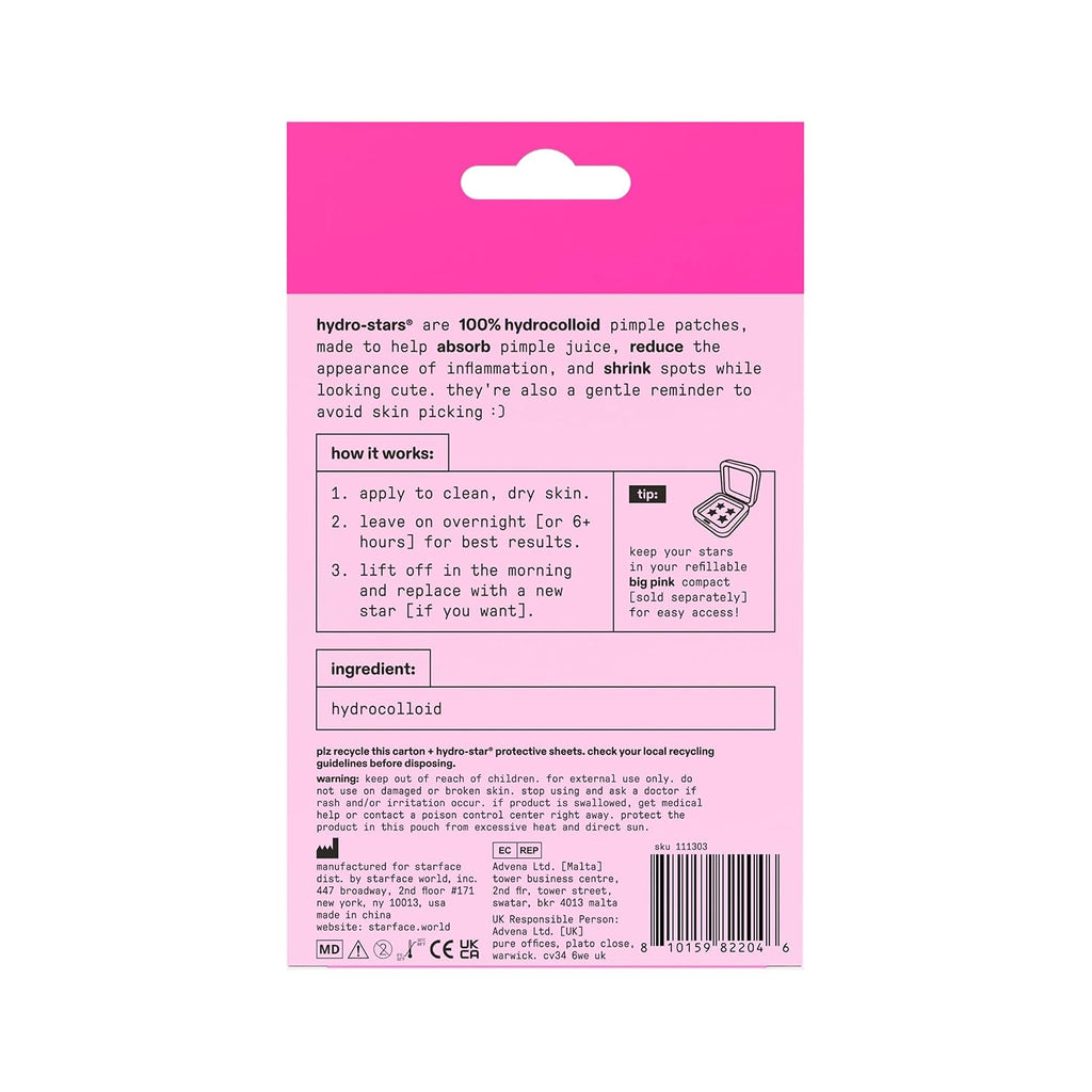 Starface Hydro-Star Holographic Pimple Patch Refills, Hydrocolloid, Dermatologist Tested, Covers and Protects Spots, Absorbs Pimple Gunk, Vegan, Cruelty-Free Skincare, Amazon Exclusive (36 Count)