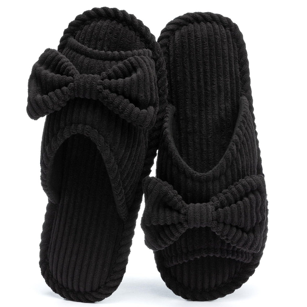 GOEWY Cute Slippers for Women Indoor and Outdoor Cozy Soft Bow Open Toe Womens Slippers with Memory Foam Anti-Skid Sole Slides Spa Birthday Gifts for Women Mom Her Ladies Bridesmaid