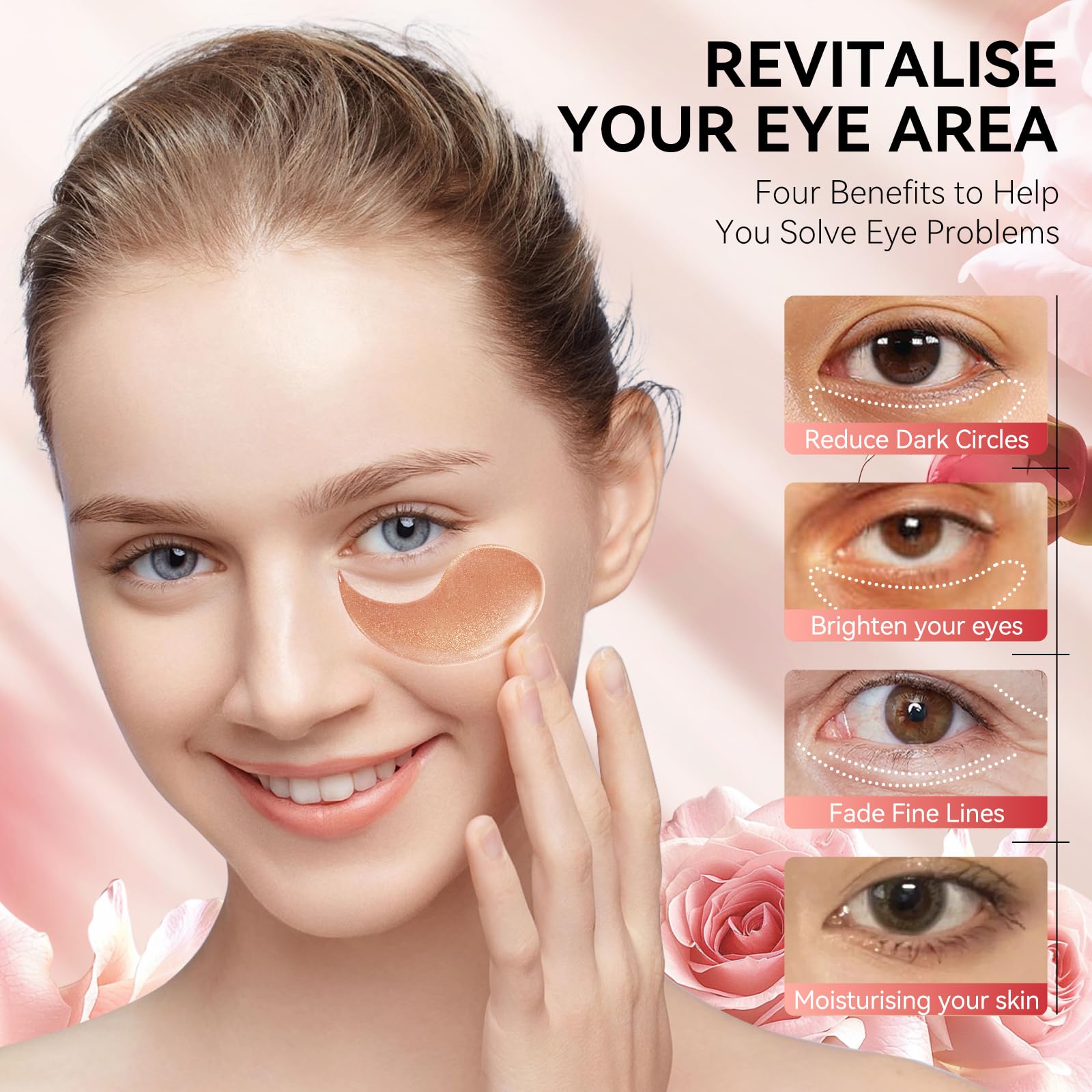 BREYLEE Aloe Vera Eye Masks– 60 Pcs - Puffy Eyes and Dark Circles Treatments – Look Younger and Reduce Wrinkles and Fine Lines Undereye, Improve and Firm eye Skin - Pure Natural Material Extraction