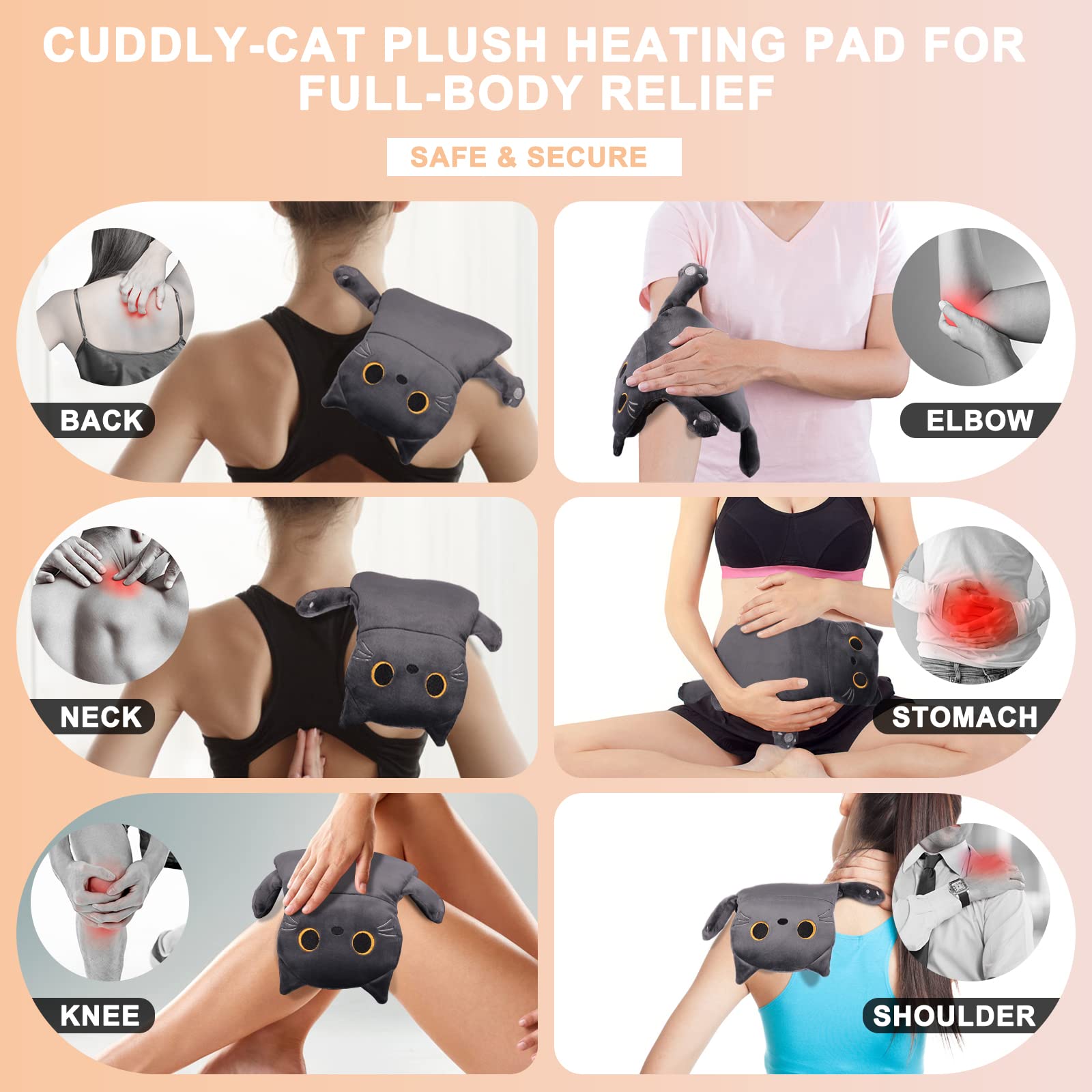 Microwavable Heating Pads for Cramps, Cute Microwave Heating Pad Period Cramps Pain Relief for Women & Girls, Stuffed Animals Moist Heat Pad for Menstrual-Washable Heat Pack (Purple Axolotl)