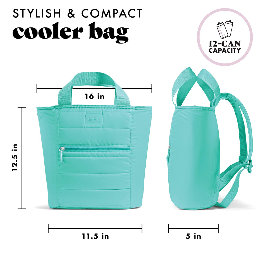 Fit & Fresh Mari Cooler Backpack for Women, Insulated Leakproof Soft Cooler Bag (12 Can), Lunch Tote, Beach Cooler, Lightweight Travel Picnic Tote, Hot Pink