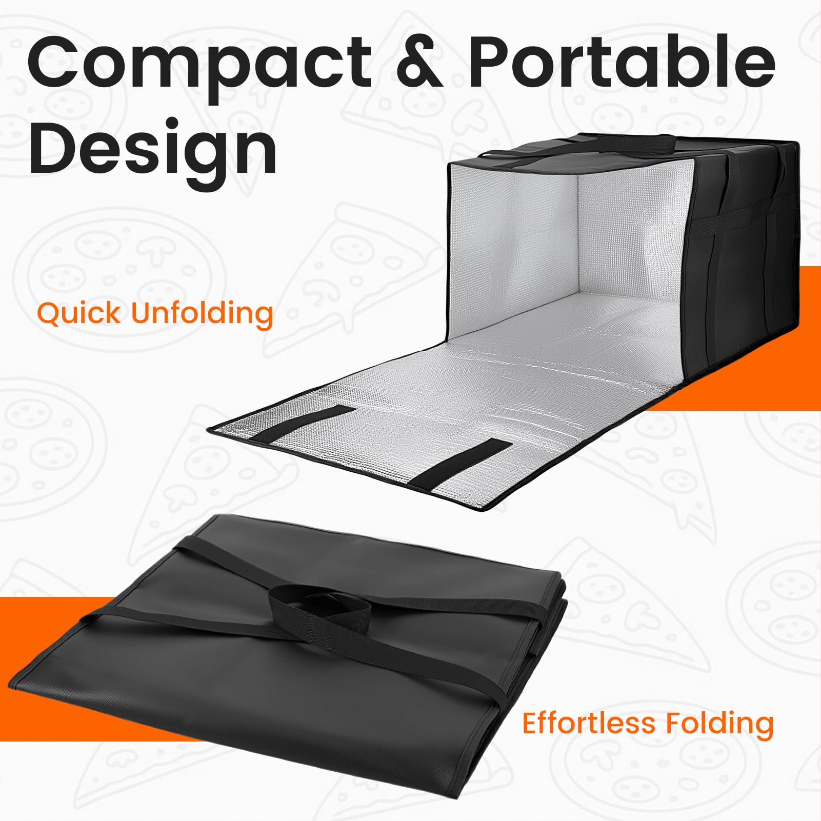 Bodaon Insulated Pizza Delivery Bag, 20" x 20" x 6" Pizza Warmer Bags for Carry Hot, Food Warmers for Parties, Pizza Thermal Insulation, Pizza Carrier for Catering, Red, 1-Pack