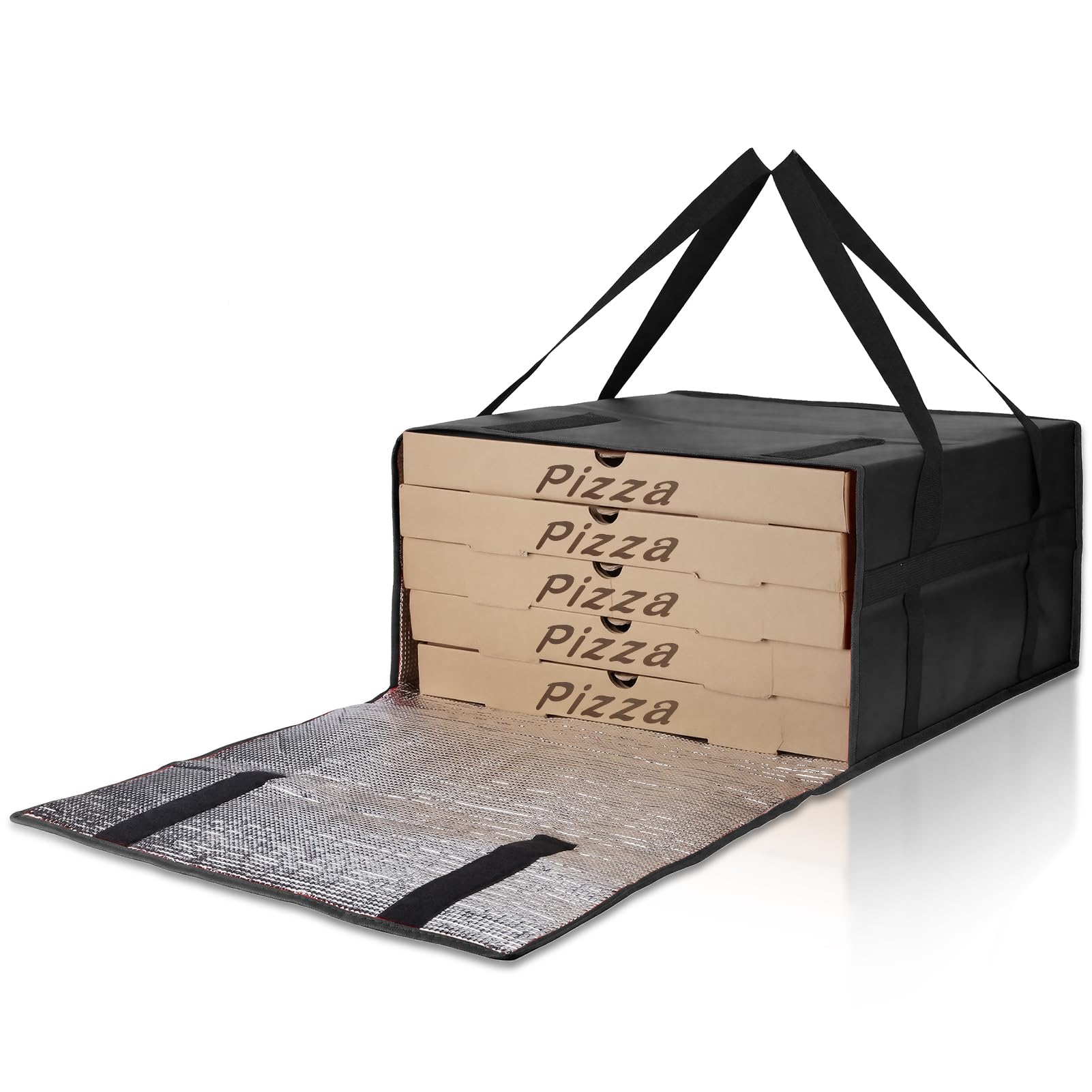Bodaon Insulated Pizza Delivery Bag, 20" x 20" x 6" Pizza Warmer Bags for Carry Hot, Food Warmers for Parties, Pizza Thermal Insulation, Pizza Carrier for Catering, Red, 1-Pack
