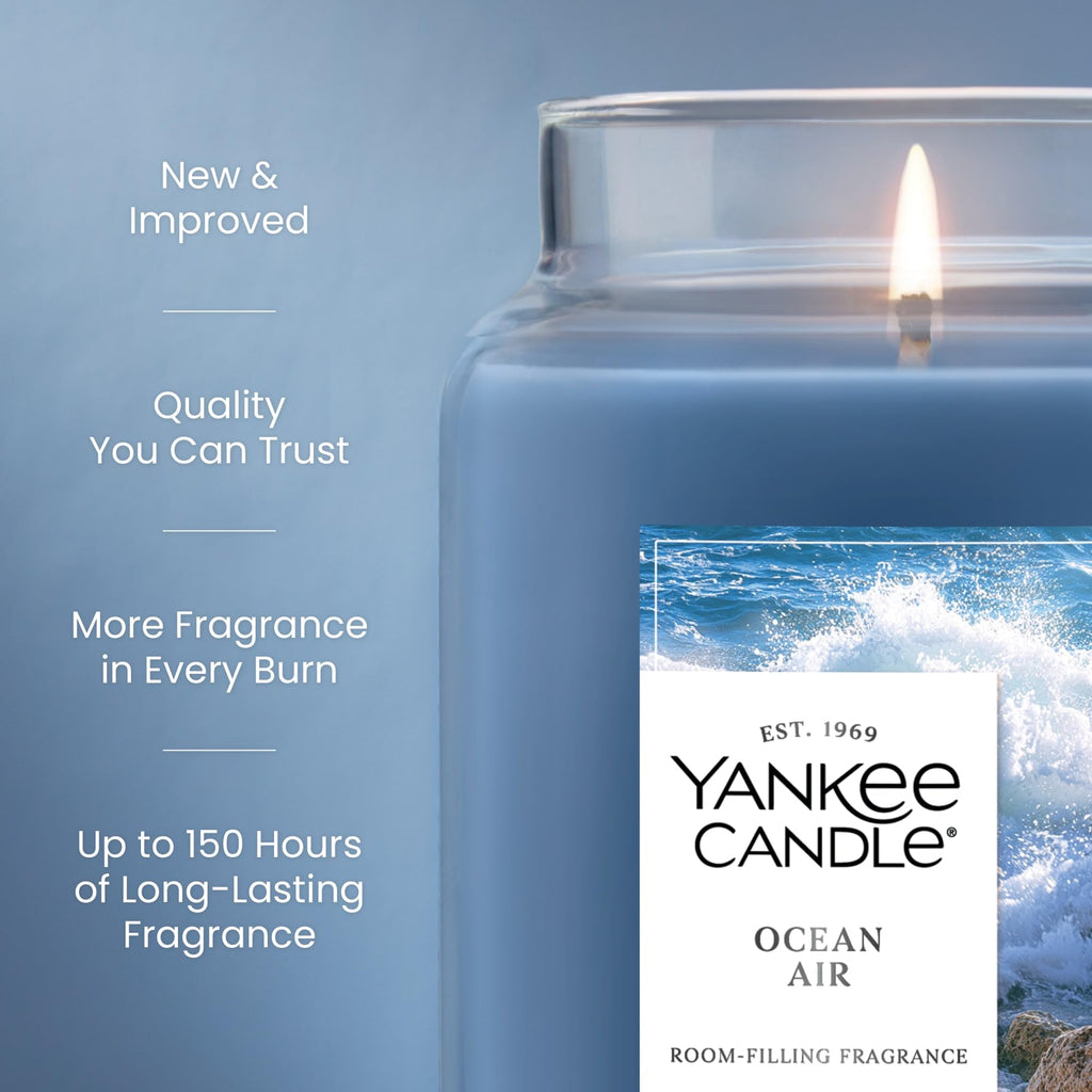 Yankee Candle Mid Summer's Night, Scented Candle, 22oz Large Jar with up to 150 Hour Burn, Giftable