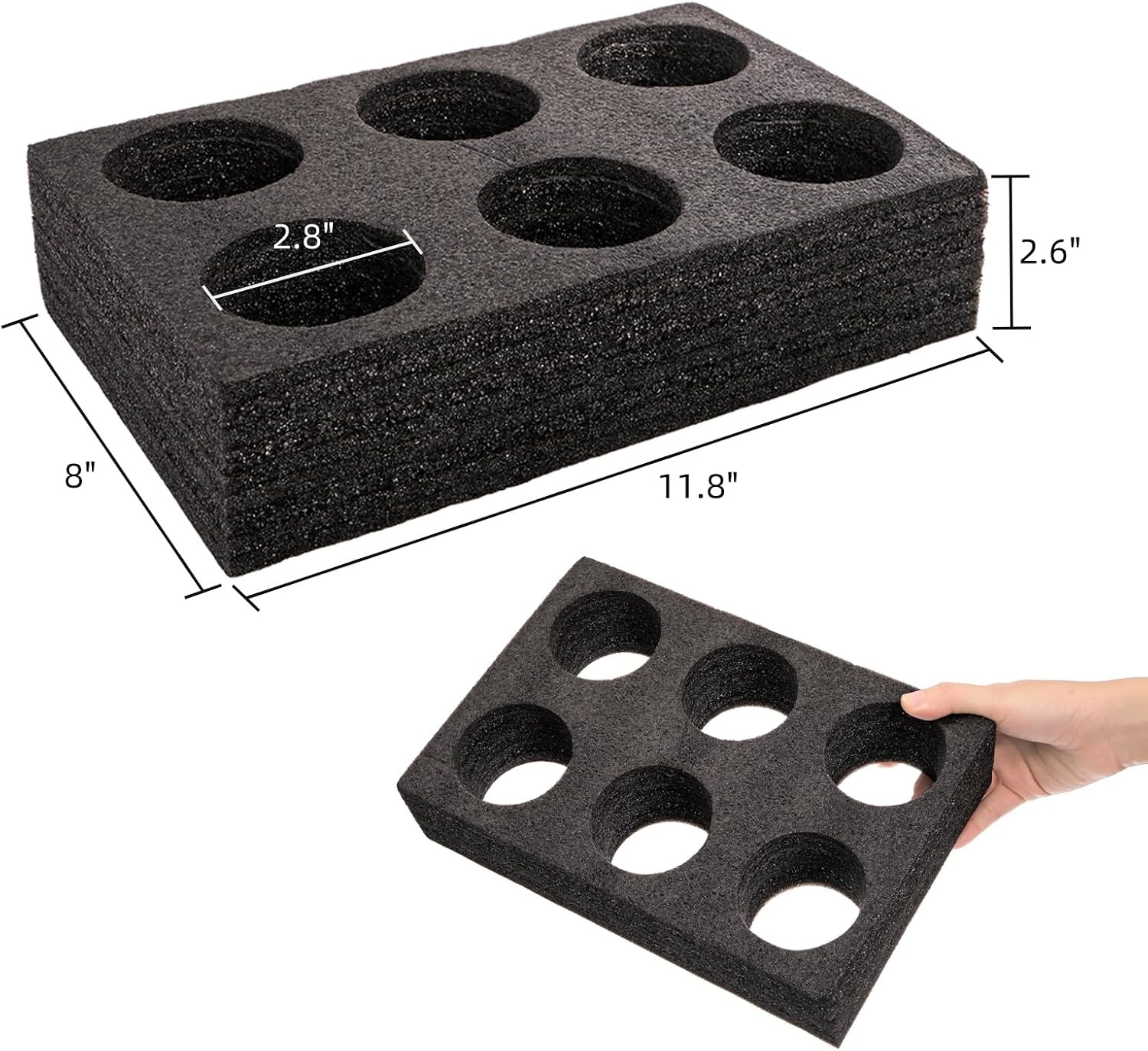 ZOOFOX 2 Pack Drink Carrier for Delivery, 6 Cup Reusable Foam Coffee Tray for Hot and Cold Drinks, to Go Drink Holder for Beverages, Delivery, Take Out, Outdoors