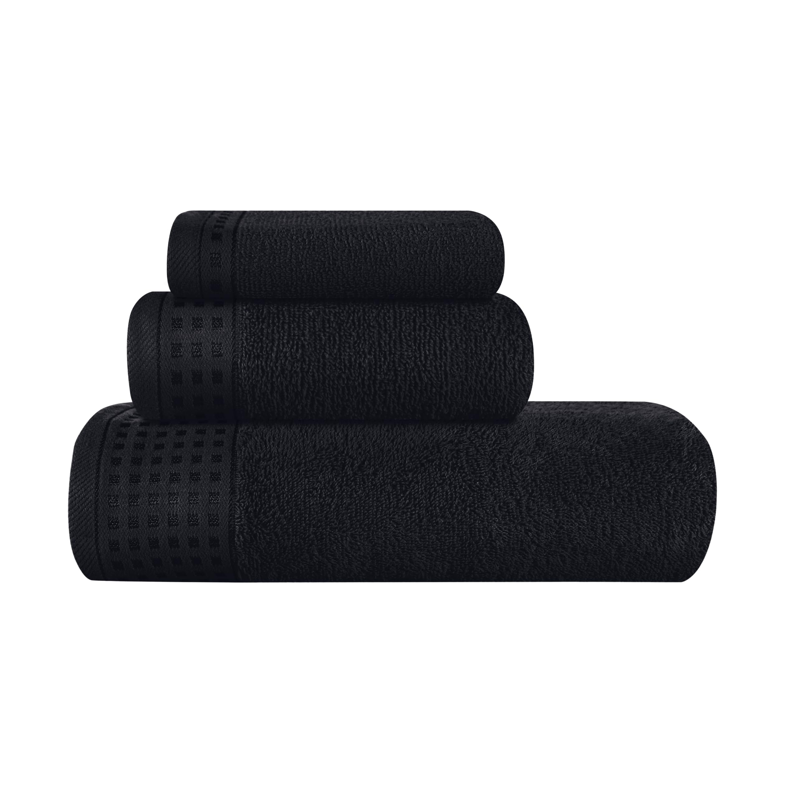 GLAMBURG 100% Cotton Ultra Soft 6 Pack Towel Set, Contains 2 Bath Towels 28x55 Inches, 2 Hand Towels 16x24 Inches & 2 Wash Coths 12x12 Inches, Compact Absorbent Lightweight & Quickdry - Pink