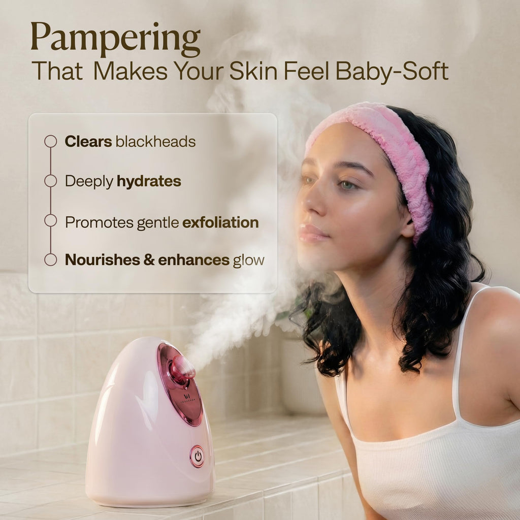 Facial Steamer Spa Kit with Complimentary 17 Skin Care Tools | Face Steamer for Facial Deep Cleaning with Towel Warmer & Humidifier Mode| Self Care Gifts for Women, Spa Gifts, Birthday Gifts for Women