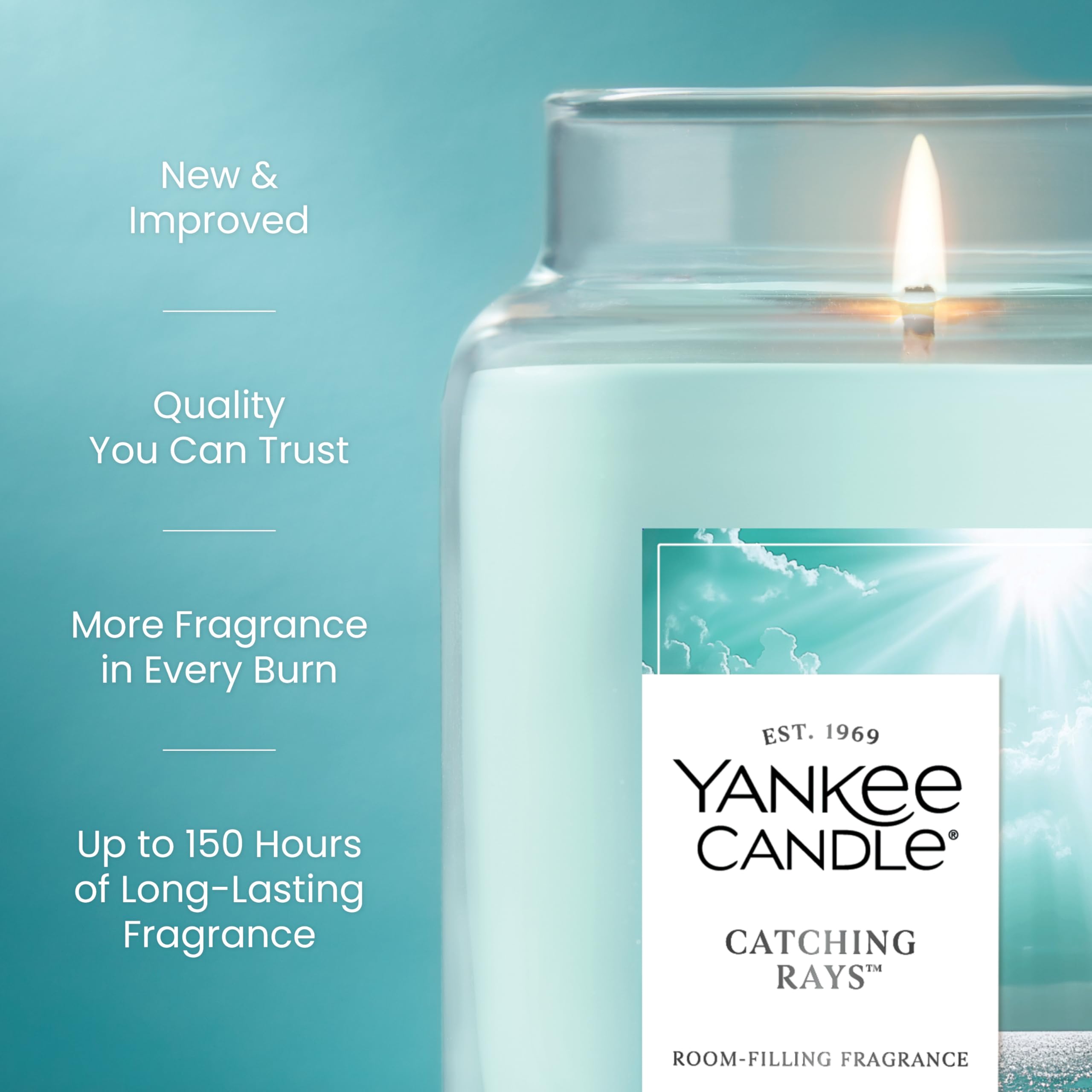 Yankee Candle Mid Summer's Night, Scented Candle, 22oz Large Jar with up to 150 Hour Burn, Giftable