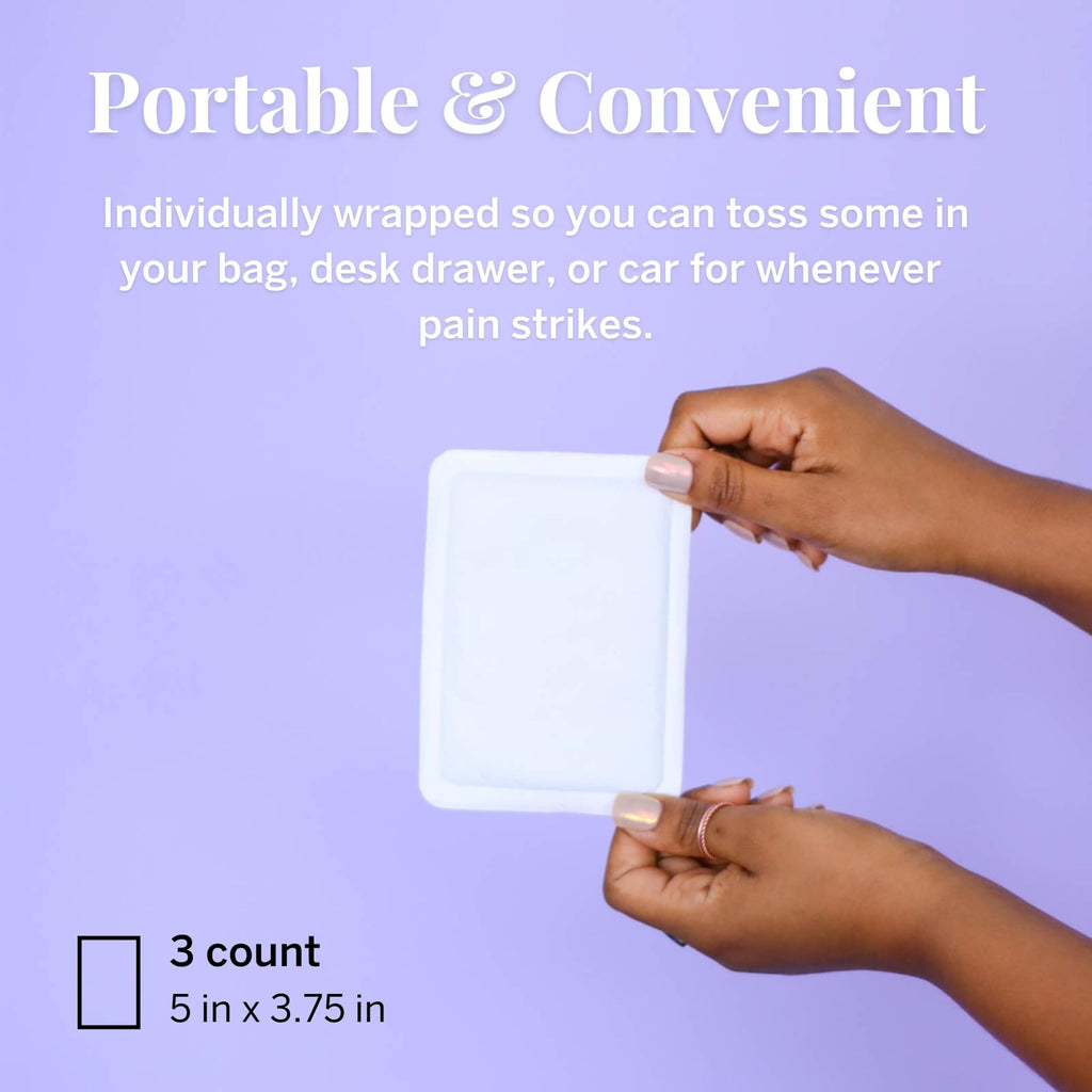 Pixie Period Cramps Menstrual Pain Relief Heat Patches - Lower Abdominal & Back Ache Therapy - Natural Alternative to Lidocaine ICY Hot - Up to 8 Hours - 3 Count Discreet Disposable Heat Pads