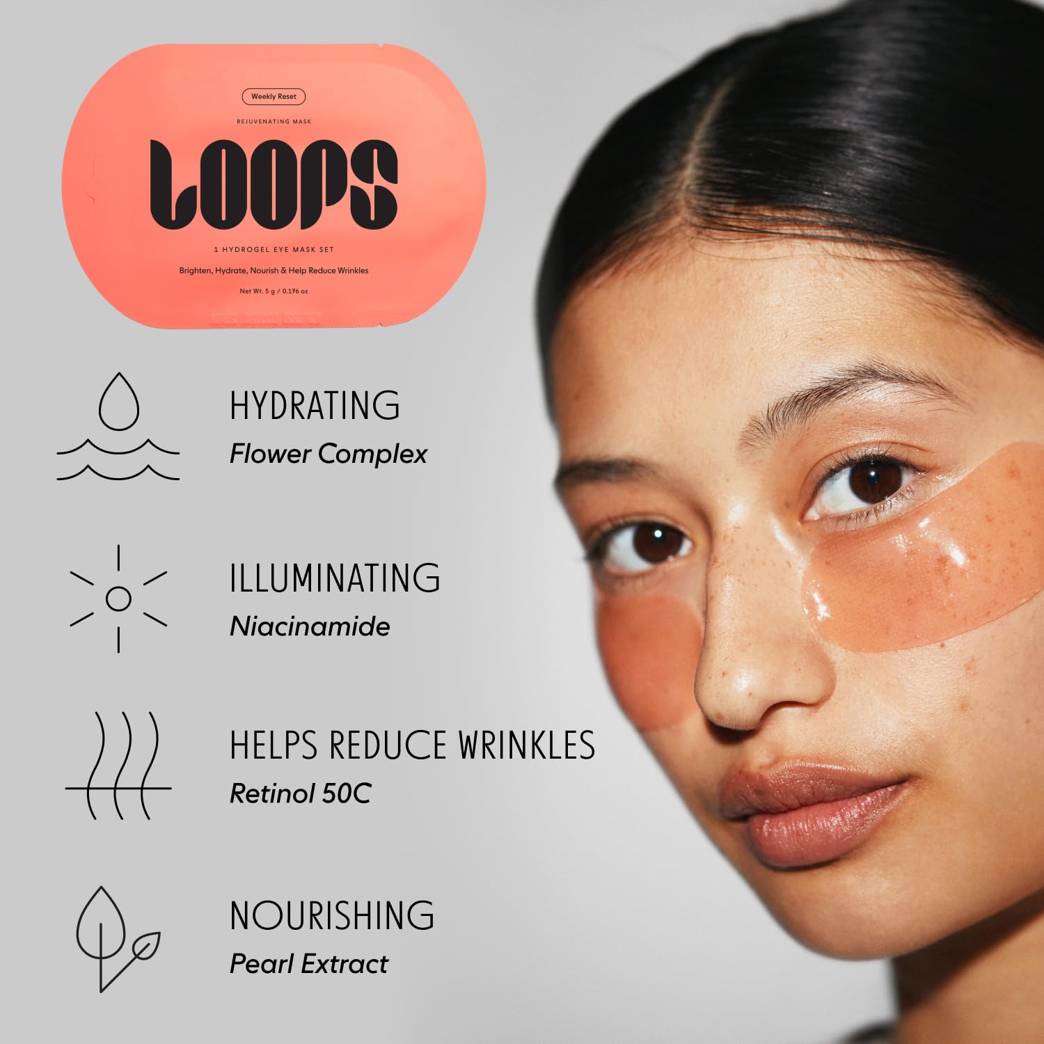 LOOPS Glow Gang Korean Face Mask Set – Weekly Reset for Rejuvenation, Double Take for Energized Skin, Sunrise Service for – Hydrating and Pore Refining – Safe for Sensitive Skin - 3pc