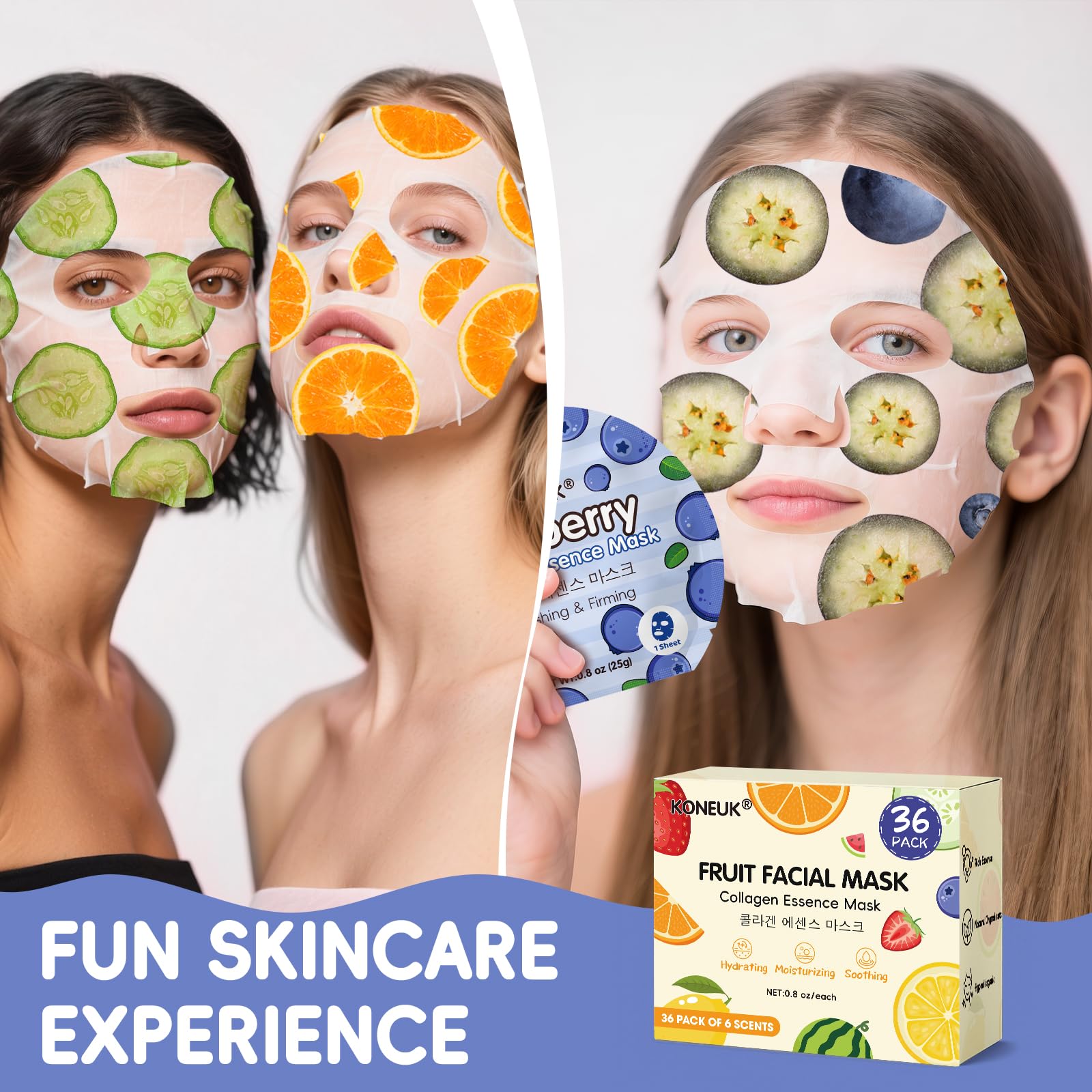 KONEUK 30 Pack Aloe Vera Hydrating Face Masks Skincare, Moisturizing & Soothing Sheet Face Mask for Skin Care, Bulk Aloe Face Masks for After Sun Skin Care, Spa Party Gifts for Women