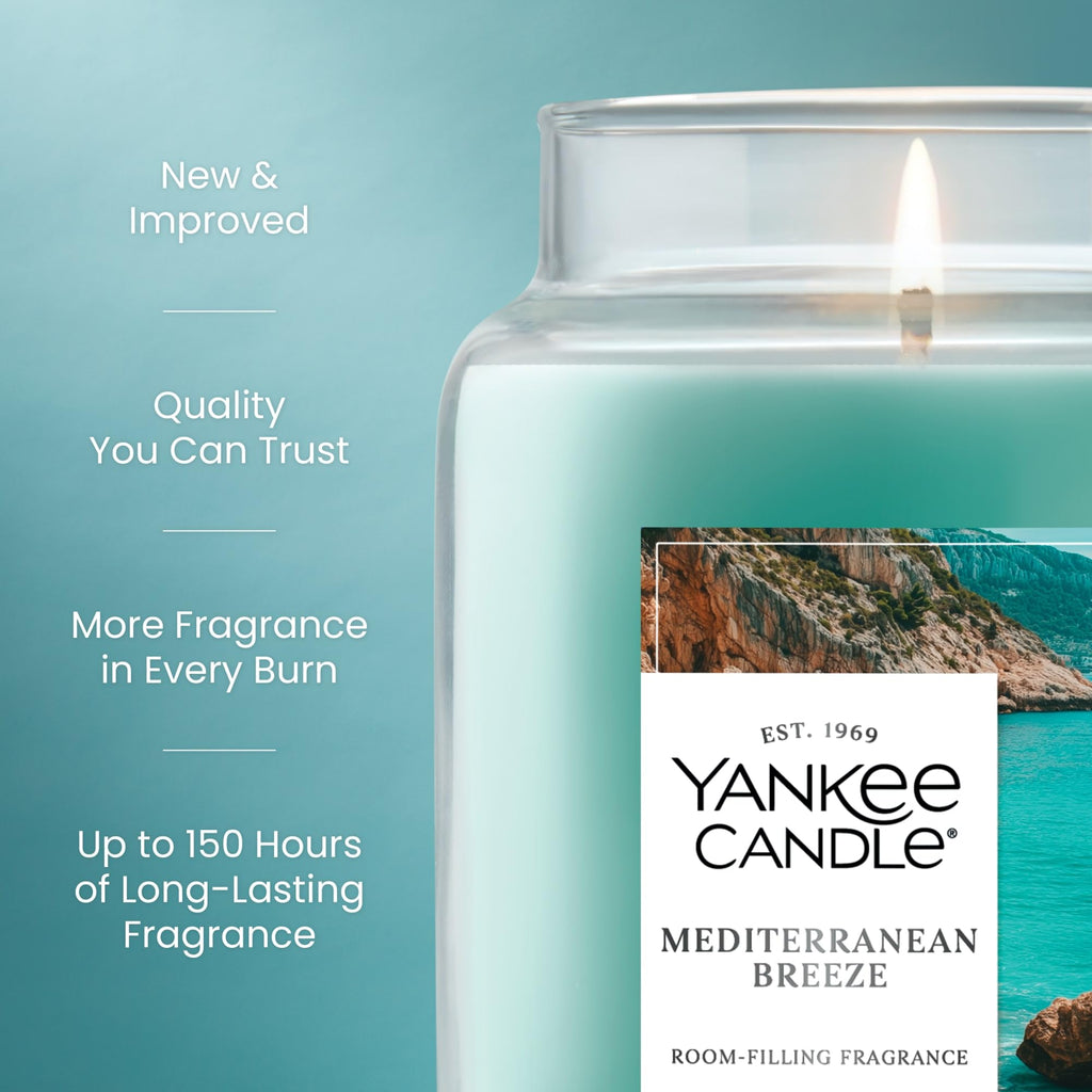 Yankee Candle Mid Summer's Night, Scented Candle, 22oz Large Jar with up to 150 Hour Burn, Giftable