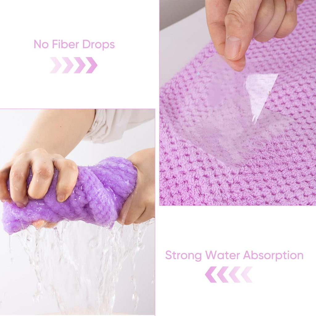 Spa Robe Bath wrap Towels for Women and Hair Drying Towel Waffle Spa Wraps with Pocket Adjustable Closure Lightweight Towel Wraps for Bath Shower (4, Purple)