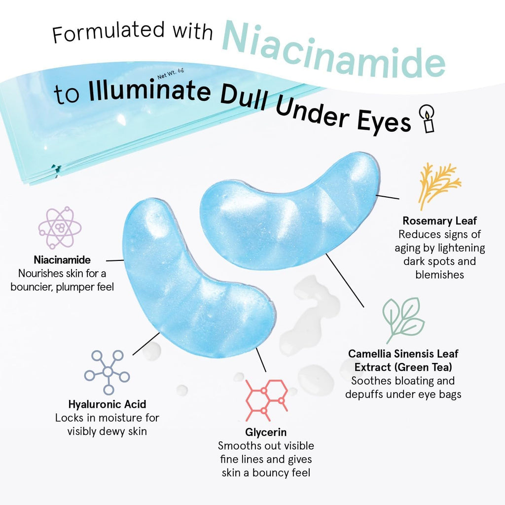 grace & stella Award Winning Under Eye Mask Reduce Dark Circles, Puffy Eyes, Undereye Bags, Wrinkles, Gel Under Eye Patches, New Mom Gifts - Vegan Self Care (48 Pairs, Blue)