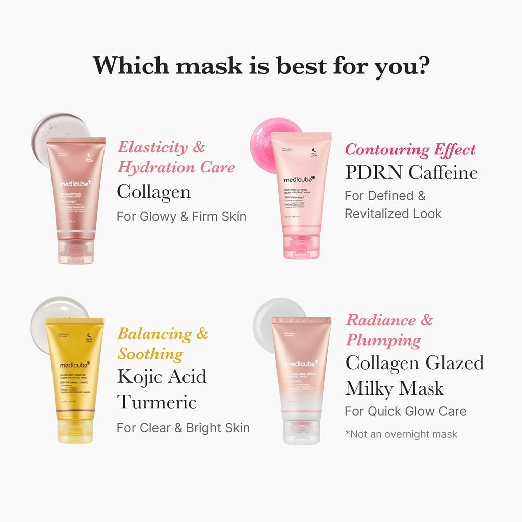 medicube Wrapping Mask Collagen Overnight Peel Off Facial Mask | Elasticity & Hydration Care, Reduces Sagging & Dullness | Hydrolyzed Collagen For Glowing Skin | Korean Skin Care, 2.53 fl.oz