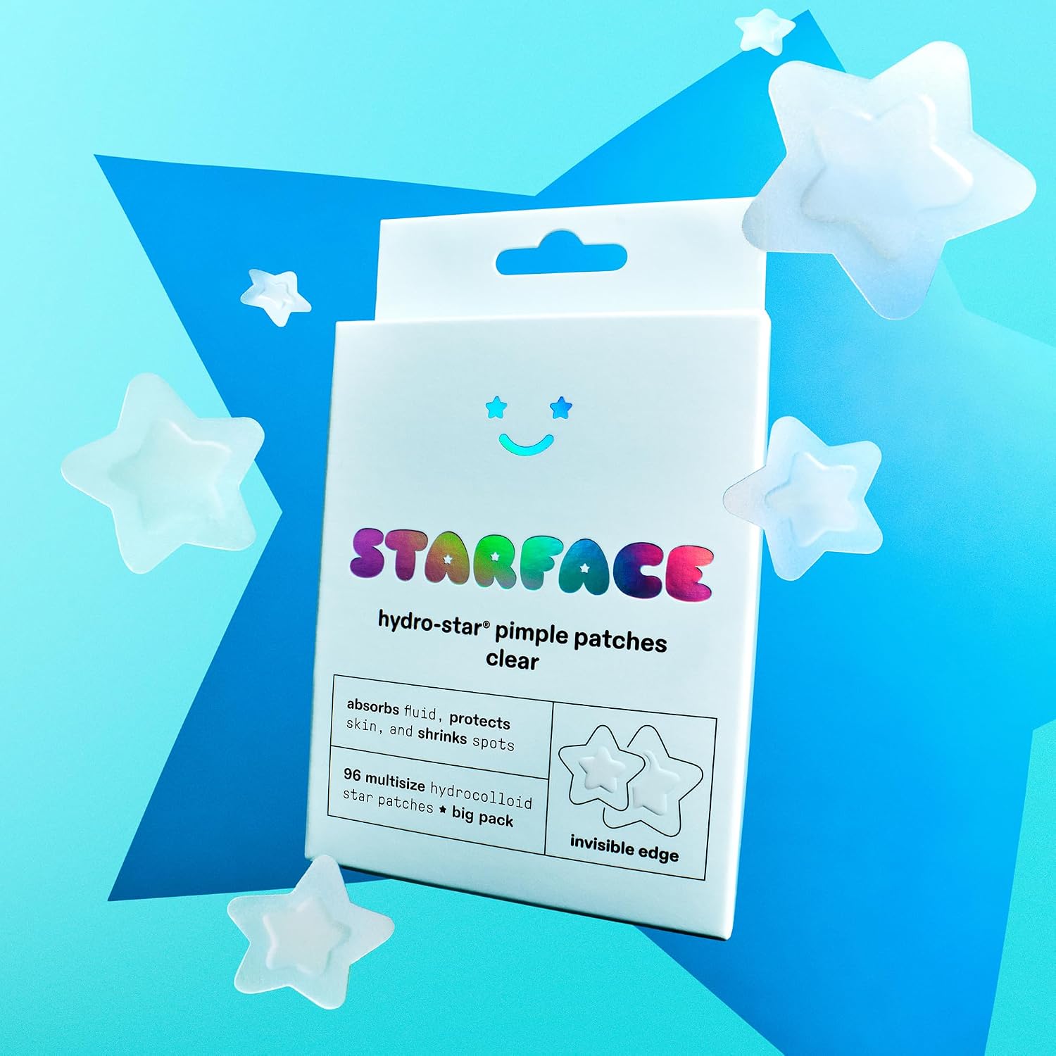 Starface Hydro-Star Holographic Pimple Patch Refills, Hydrocolloid, Dermatologist Tested, Covers and Protects Spots, Absorbs Pimple Gunk, Vegan, Cruelty-Free Skincare, Amazon Exclusive (36 Count)