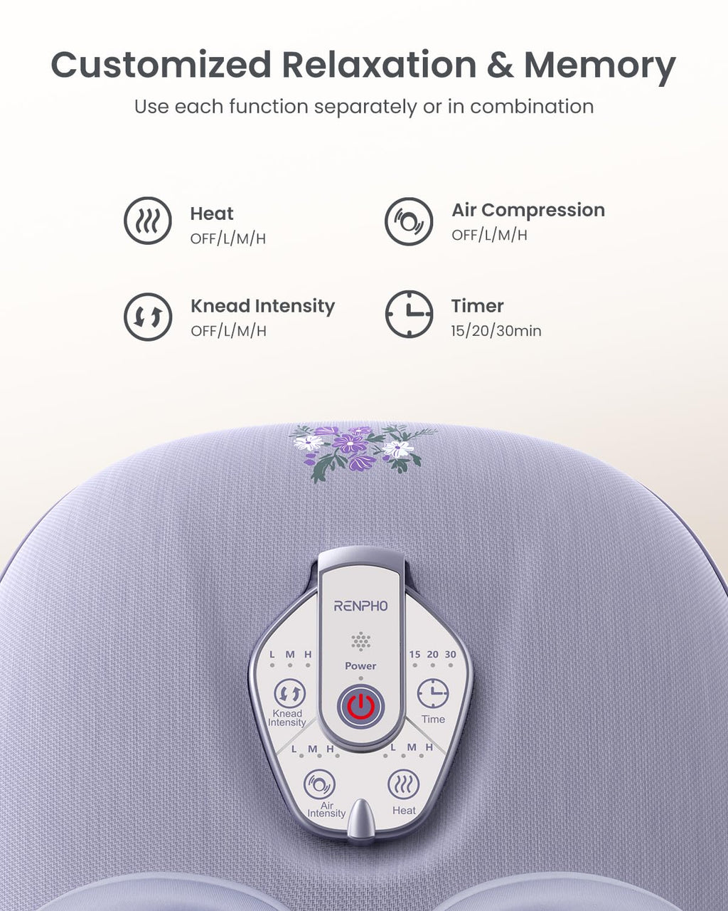 RENPHO Foot Massager Machine with Heat [2026 Upgraded], Birthday Gifts for Women Men Mom Dad, Shiatsu Foot Massager for Plantar Fasciitis, Cordless Control, Self Care Relaxation Gifts, Pink