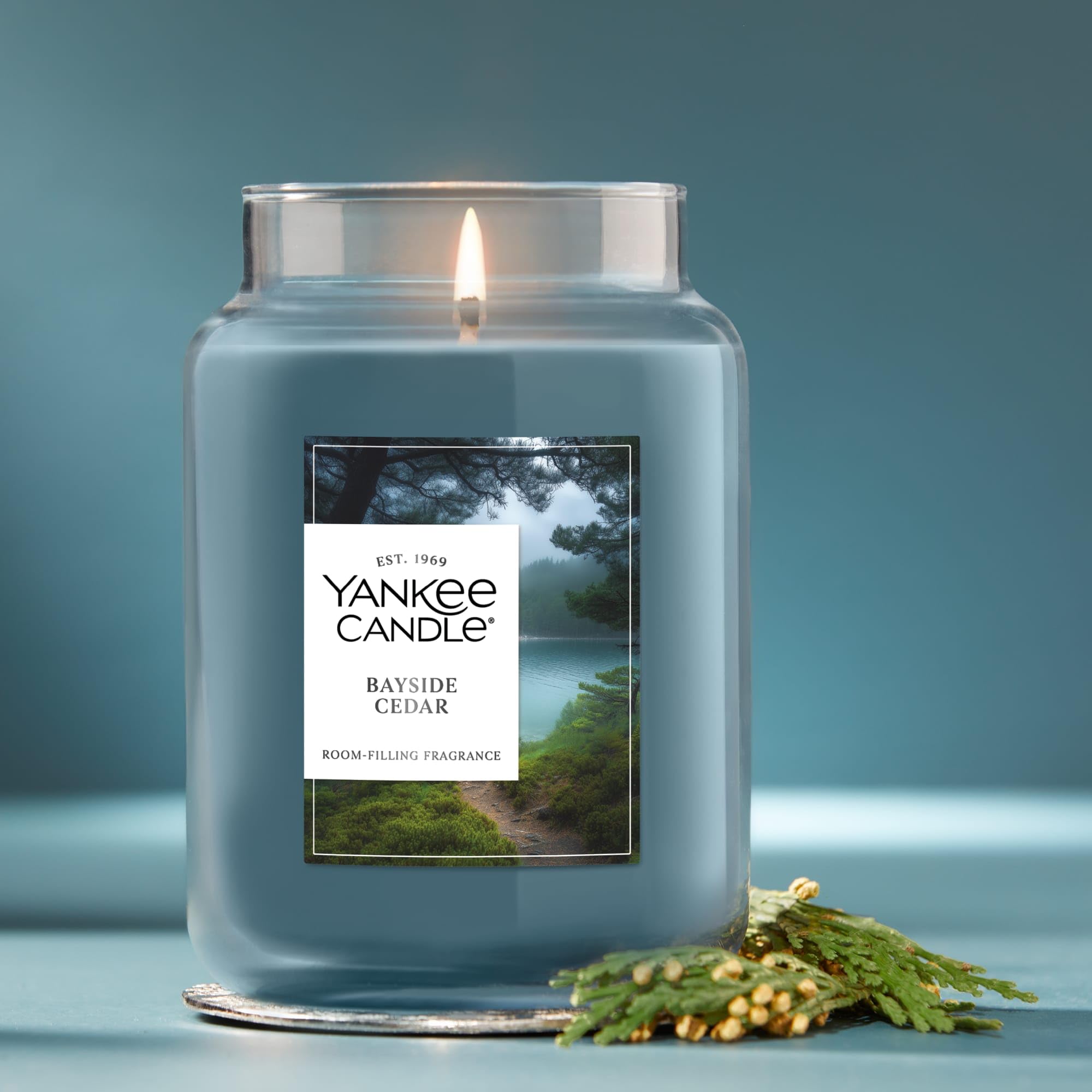 Yankee Candle Mid Summer's Night, Scented Candle, 22oz Large Jar with up to 150 Hour Burn, Giftable