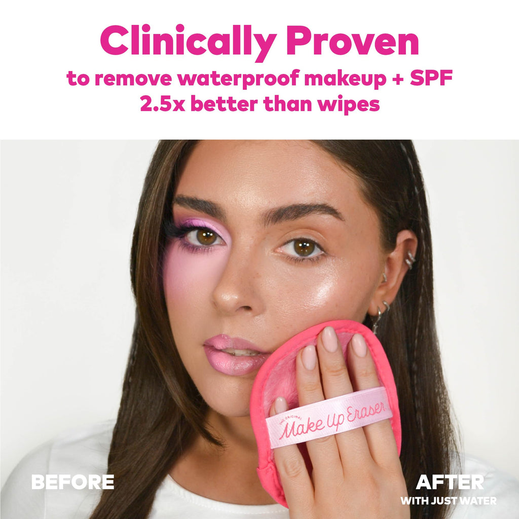 The Original MakeUp Eraser PRO, Effortlessly Remove All Makeup Using Only Water, Including Waterproof Mascara, Eyeliner, Foundation, Lipstick, Sunscreen,and More! Original Pink, 1ct.