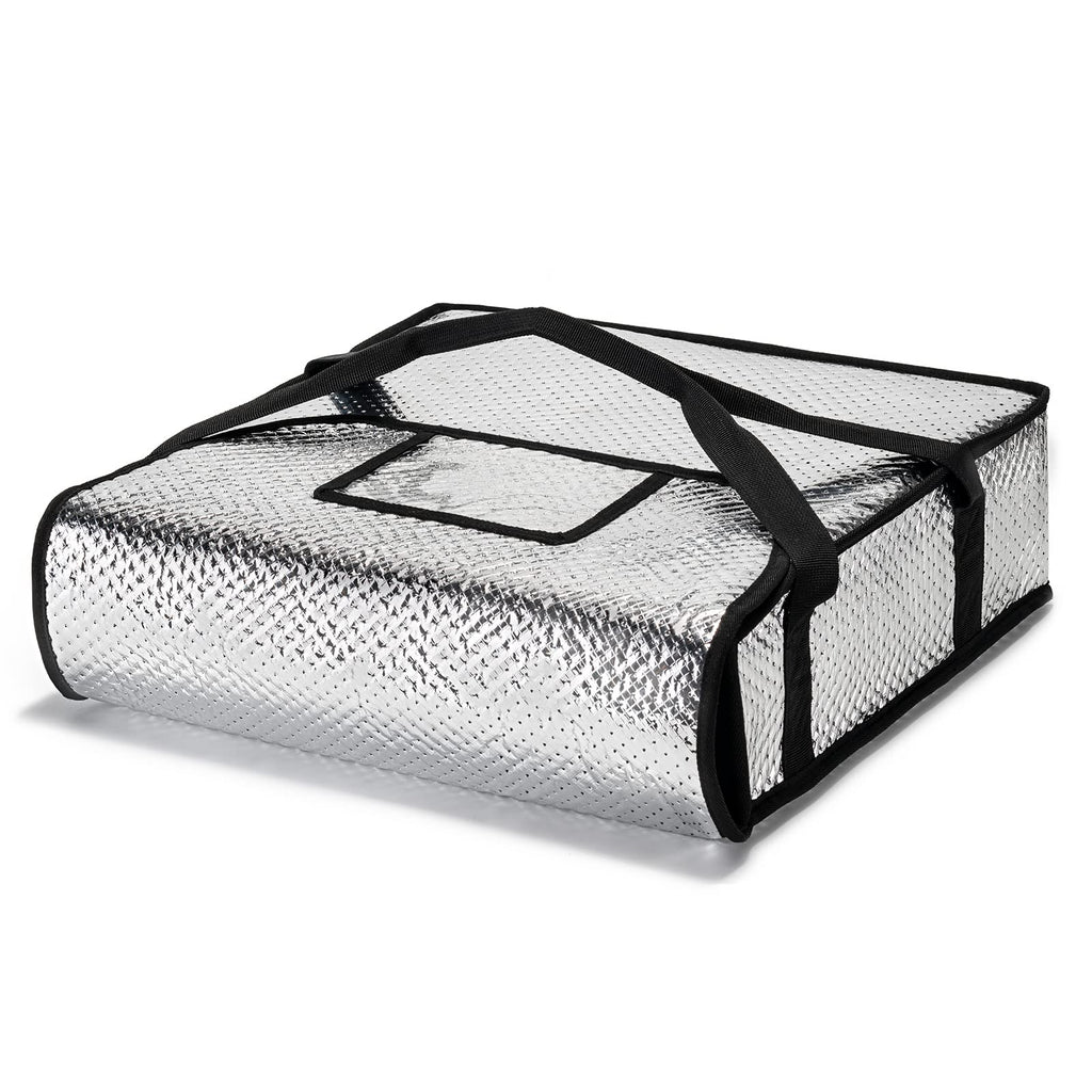Pizza Bags for Delivery 20" X 20" X 6" - Moisture-Free, Professional Thermal Pizza Warmer, Heavy-Duty Pizza Delivery Bag, Suitable for Restaurants,Picnic Uber Eats & Door Dash（Silver）