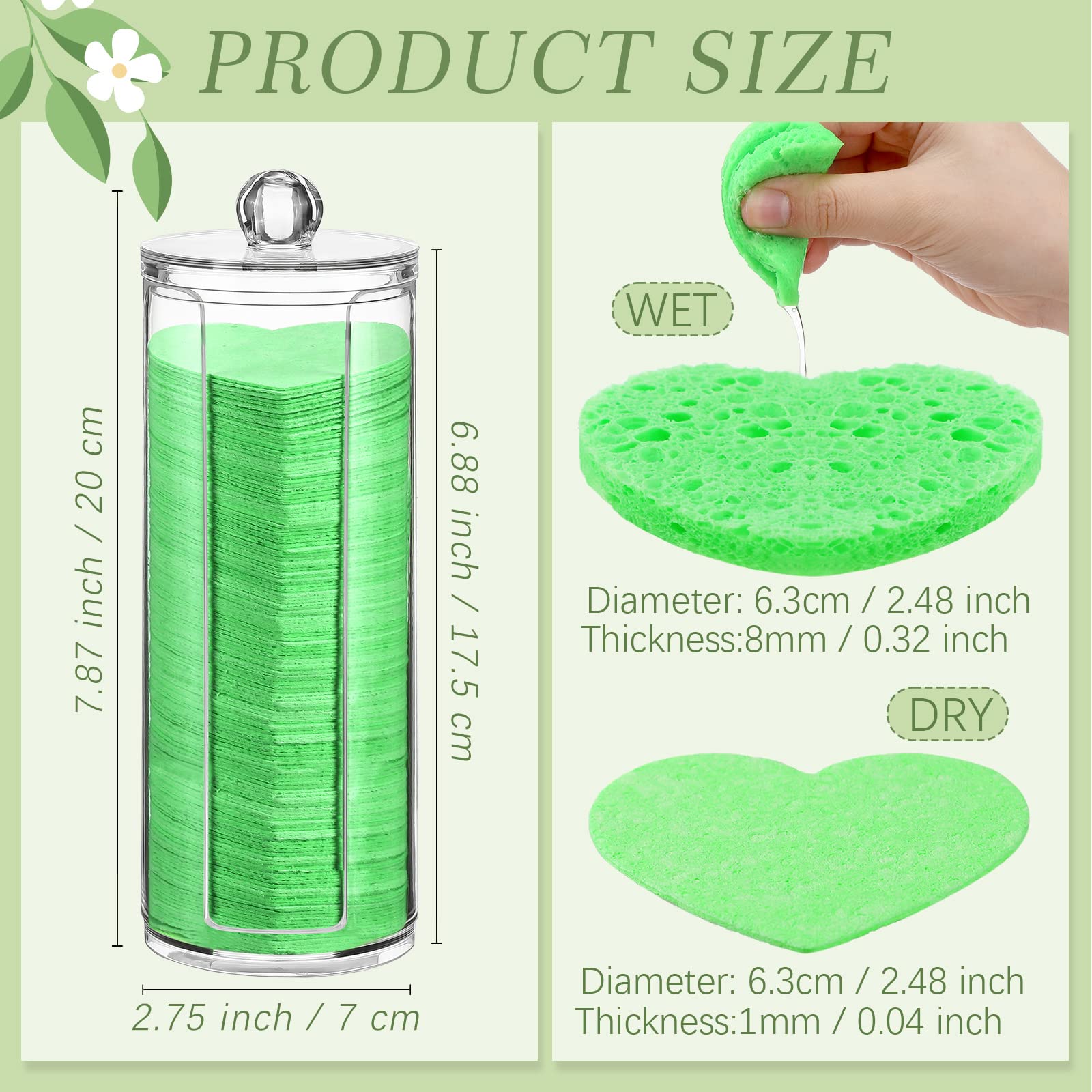 Sieral 120 Pcs Compressed Facial Sponges for Women with Container Disposable Face Sponge Pads for Mask Washing Face Cleansing Exfoliating Pore Esthetician Makeup Removal(Heart,Multicolor)