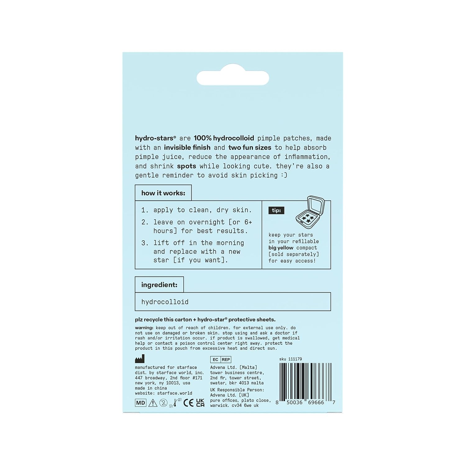 Starface Hydro-Star Holographic Pimple Patch Refills, Hydrocolloid, Dermatologist Tested, Covers and Protects Spots, Absorbs Pimple Gunk, Vegan, Cruelty-Free Skincare, Amazon Exclusive (36 Count)