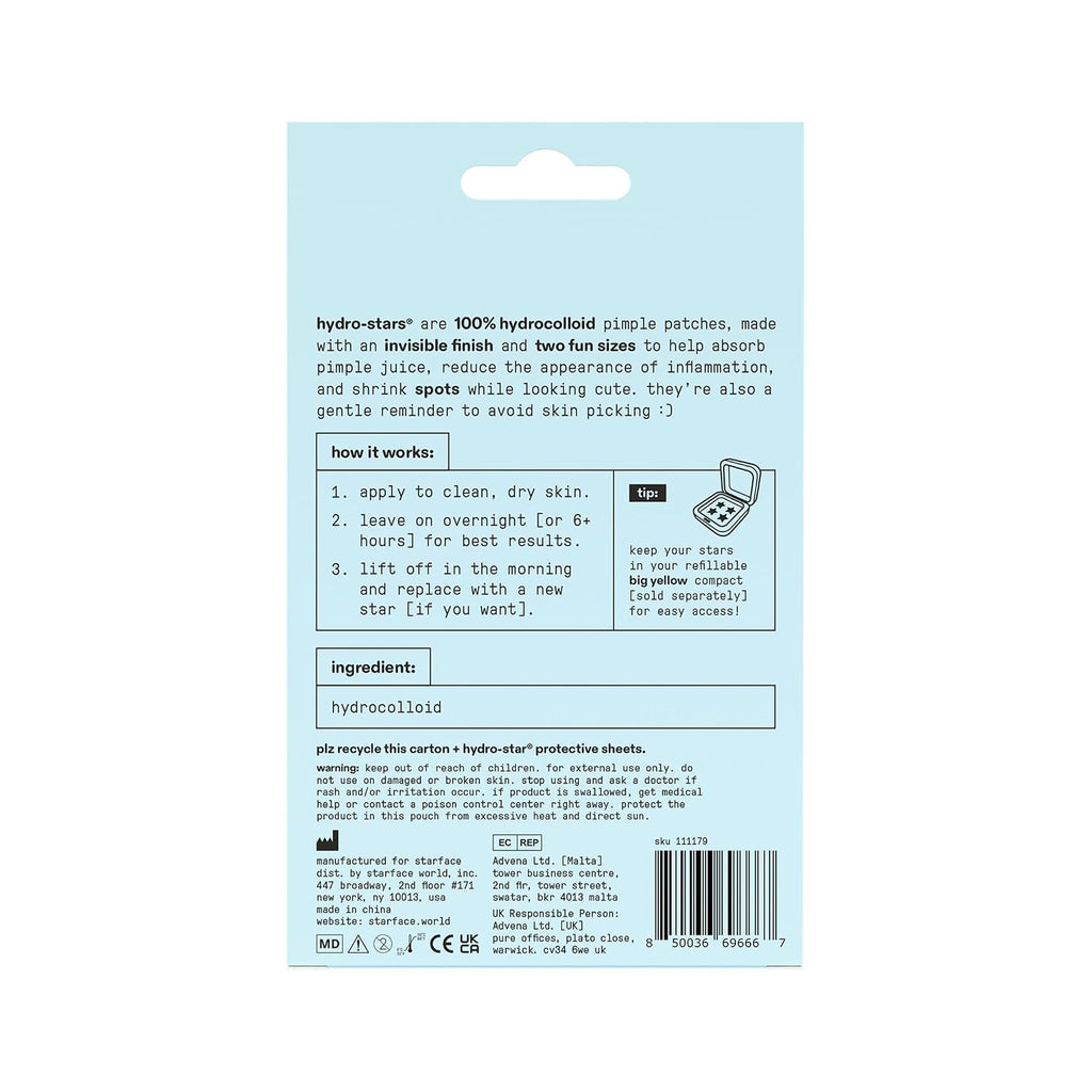 Starface Hydro-Star Holographic Pimple Patch Refills, Hydrocolloid, Dermatologist Tested, Covers and Protects Spots, Absorbs Pimple Gunk, Vegan, Cruelty-Free Skincare, Amazon Exclusive (36 Count)