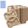2 Cup Disposable Coffee Trays,Pulp Fiber Cup Holder Commercial Compostable Beverage Carriers, Spill Drink Cup Holder for Hot and Cold Beverages，Restaurants and Take Away（40pice）
