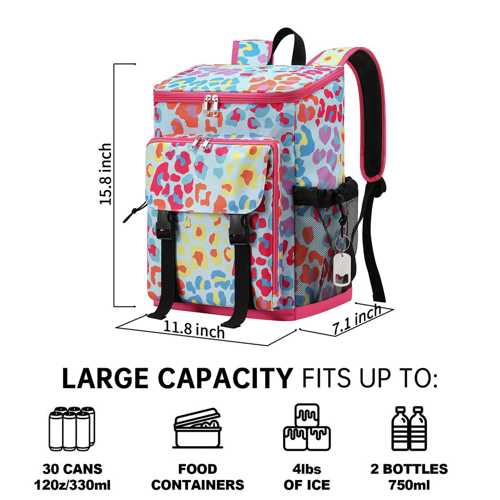 DYSHAYEN Cooler Backpack,Lightweight Backpack Cooler Insulated Leak Proof,30 Cans Soft Cooler Bag for Beach,Camping,Beach,Picnic,Lunch