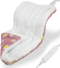 GOQO TOMO Heating Pad, 12 x 24 Inch, Pink Floral Pattern, Machine Washable, 8 Timer Settings, 12 Heat Levels, for Back Pain Relief-P01