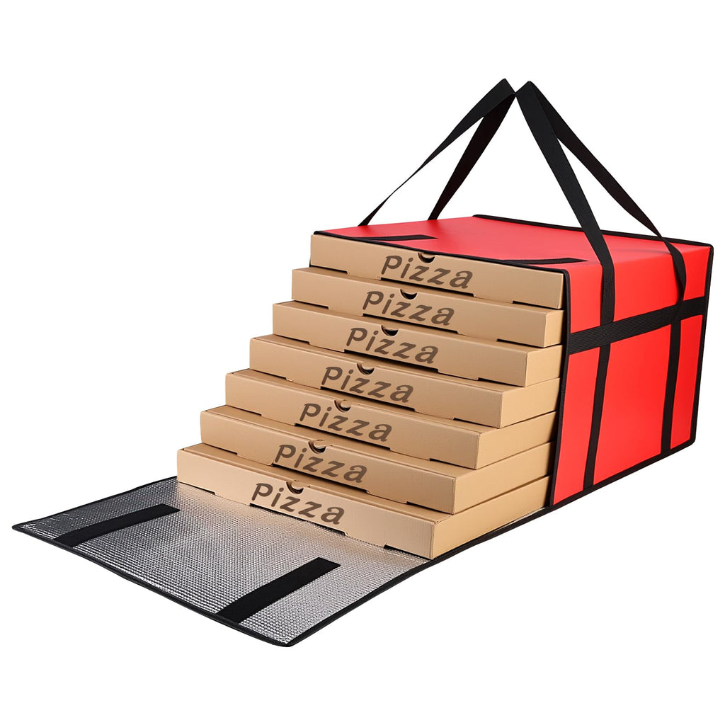 Bodaon Insulated Pizza Delivery Bag, 20" x 20" x 6" Pizza Warmer Bags for Carry Hot, Food Warmers for Parties, Pizza Thermal Insulation, Pizza Carrier for Catering, Red, 1-Pack