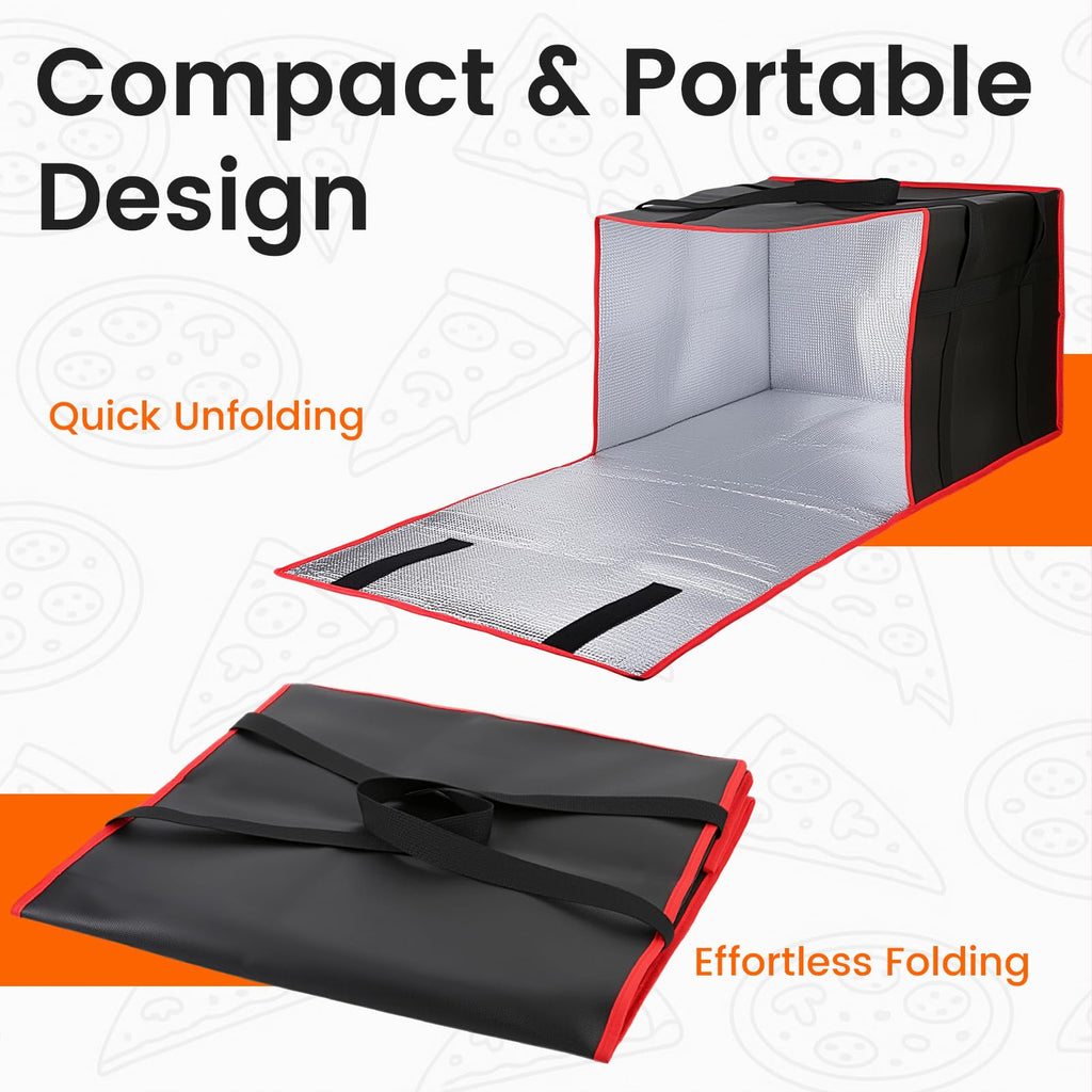 Bodaon Insulated Pizza Delivery Bag, 20" x 20" x 6" Pizza Warmer Bags for Carry Hot, Food Warmers for Parties, Pizza Thermal Insulation, Pizza Carrier for Catering, Red, 1-Pack
