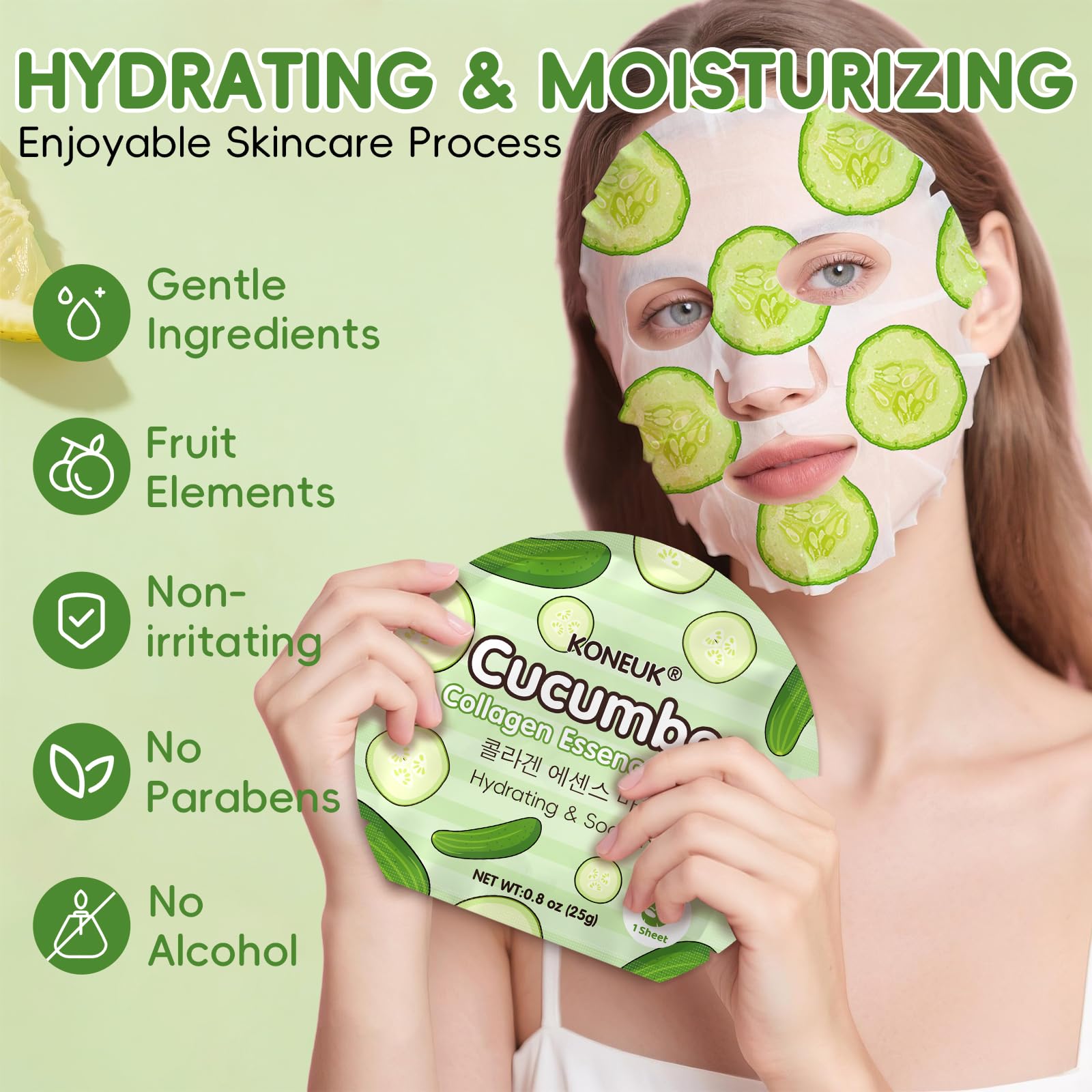 KONEUK 30 Pack Aloe Vera Hydrating Face Masks Skincare, Moisturizing & Soothing Sheet Face Mask for Skin Care, Bulk Aloe Face Masks for After Sun Skin Care, Spa Party Gifts for Women