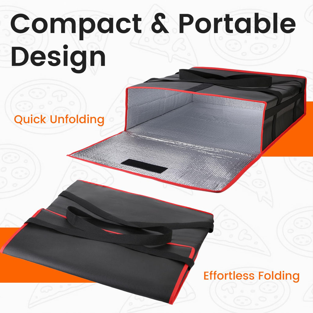 Bodaon Insulated Pizza Delivery Bag, 20" x 20" x 6" Pizza Warmer Bags for Carry Hot, Food Warmers for Parties, Pizza Thermal Insulation, Pizza Carrier for Catering, Red, 1-Pack