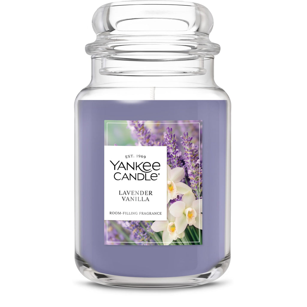 Yankee Candle Lemon Lavender Scented Candle, 22oz Large Jar with up to 150 Hour Burn Time, Giftable, Birthdays