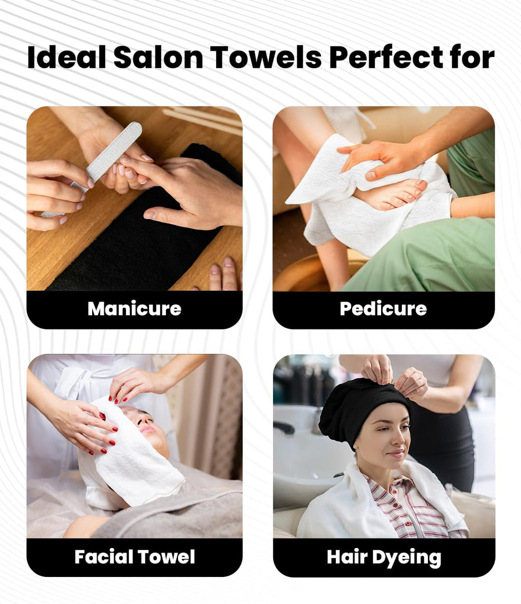 Avalon Towels Salon Towel - Pink Hand Towels Bulk Pack of 24 - 100% Cotton Absorbent Spa, Facial & Gym Towel for Working Out - 16x27 Inches (Not Bleach Proof)