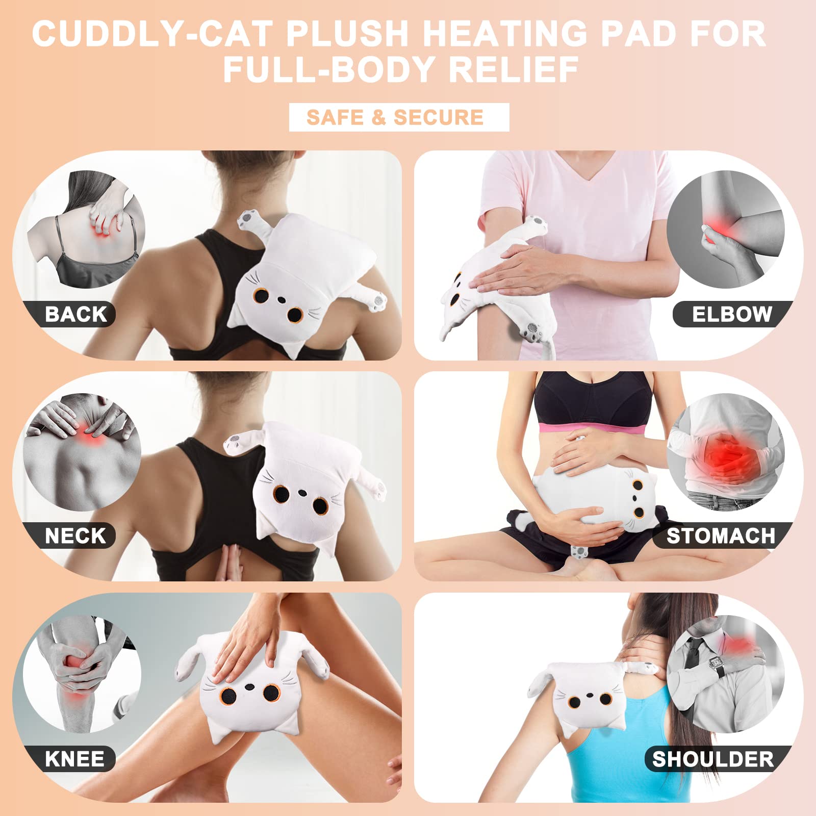 Microwavable Heating Pads for Cramps, Cute Microwave Heating Pad Period Cramps Pain Relief for Women & Girls, Stuffed Animals Moist Heat Pad for Menstrual-Washable Heat Pack (Purple Axolotl)